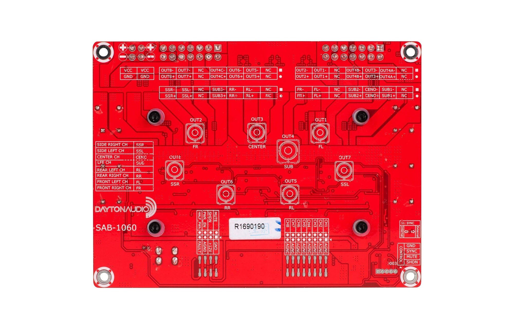 Dayton Audio SAB-1060 SIM 7.3-Channel Sim Racer / Arcade erősítő lap 10 x 60W