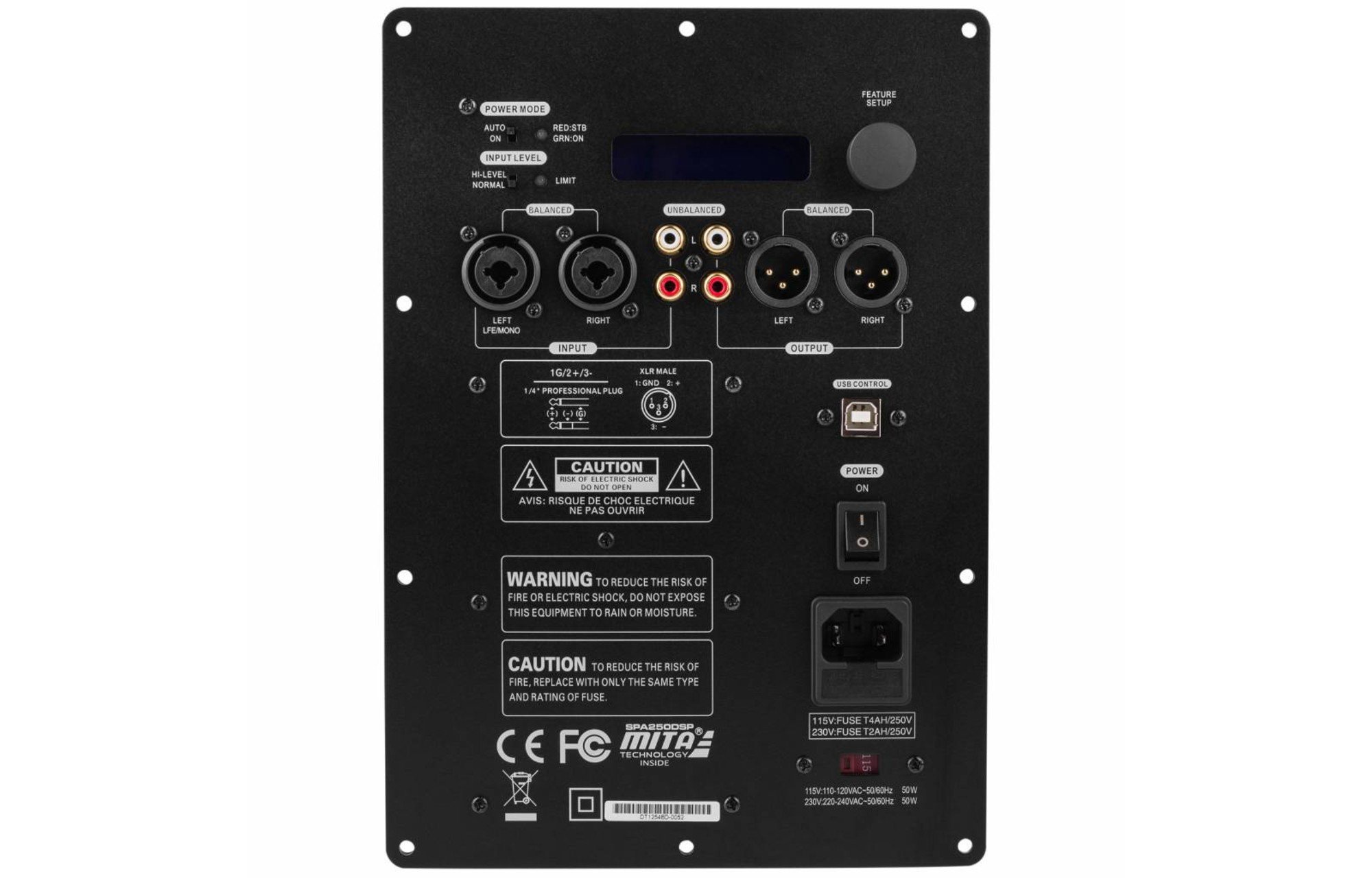 Dayton Audio SPA250DSP submélysugárzó Panelerősítő