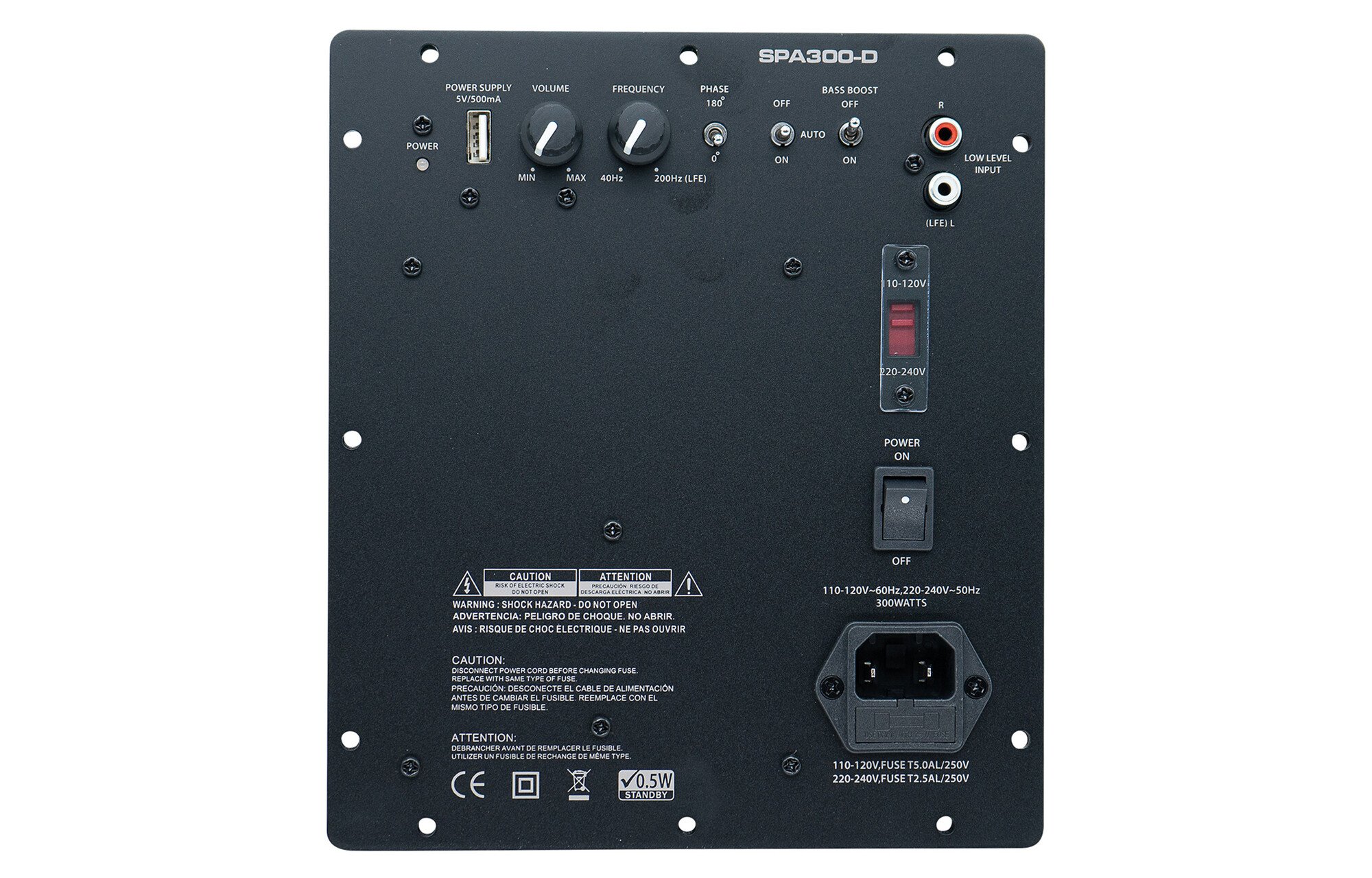 Dayton Audio SPA300-D 300 Watt Class-D submélysugárzó Panelerősítő