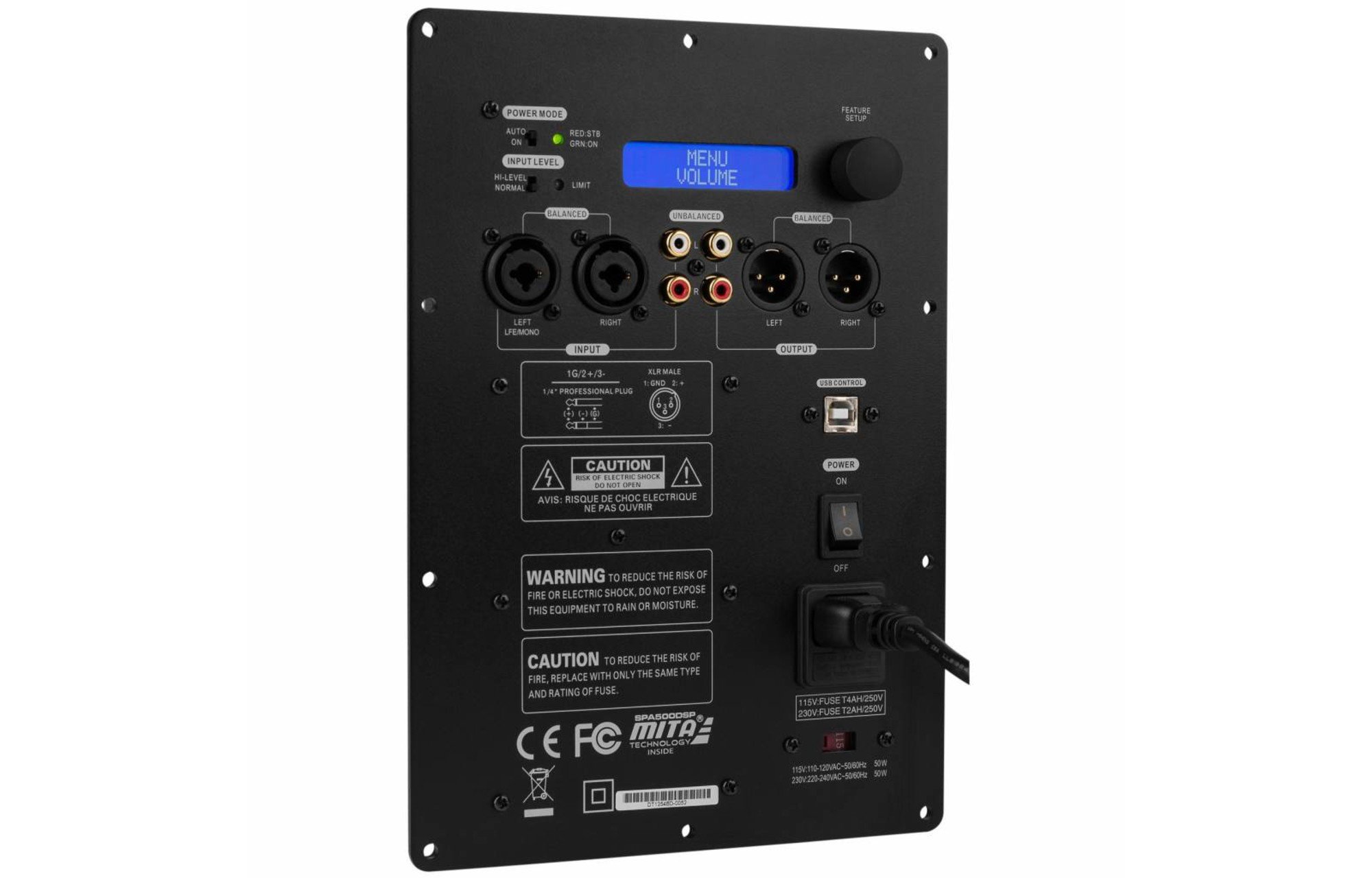 Dayton Audio SPA500DSP submélysugárzó Panelerősítő