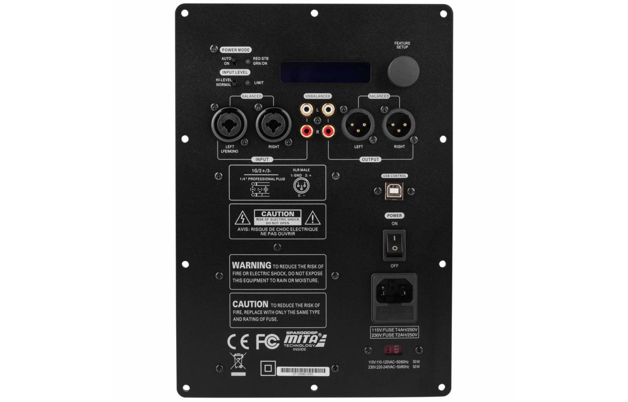Dayton Audio SPA500DSP submélysugárzó Panelerősítő