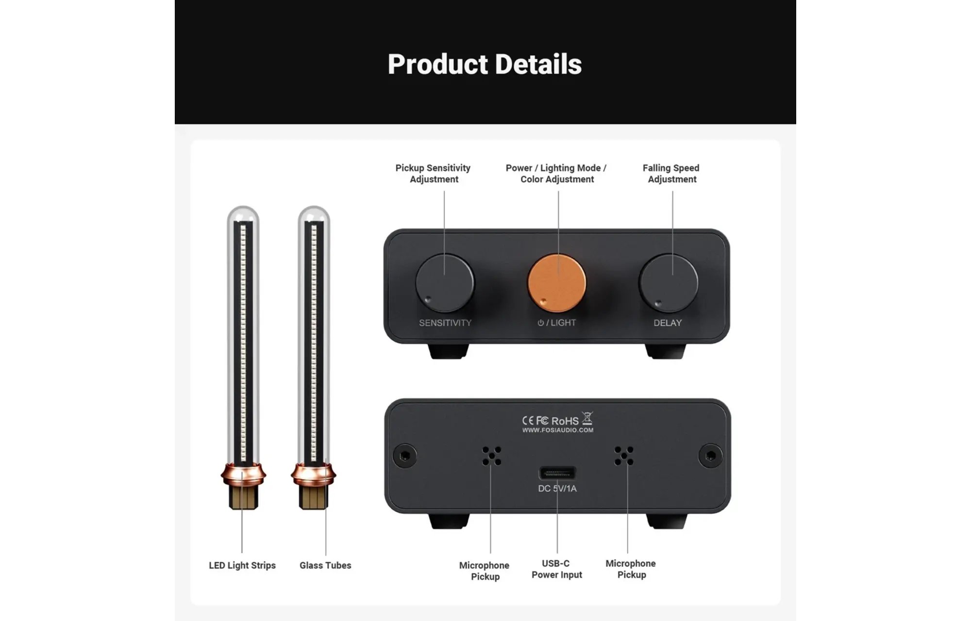 Fosi Audio AH-01A Zenei ritmus vizualizátor fénye