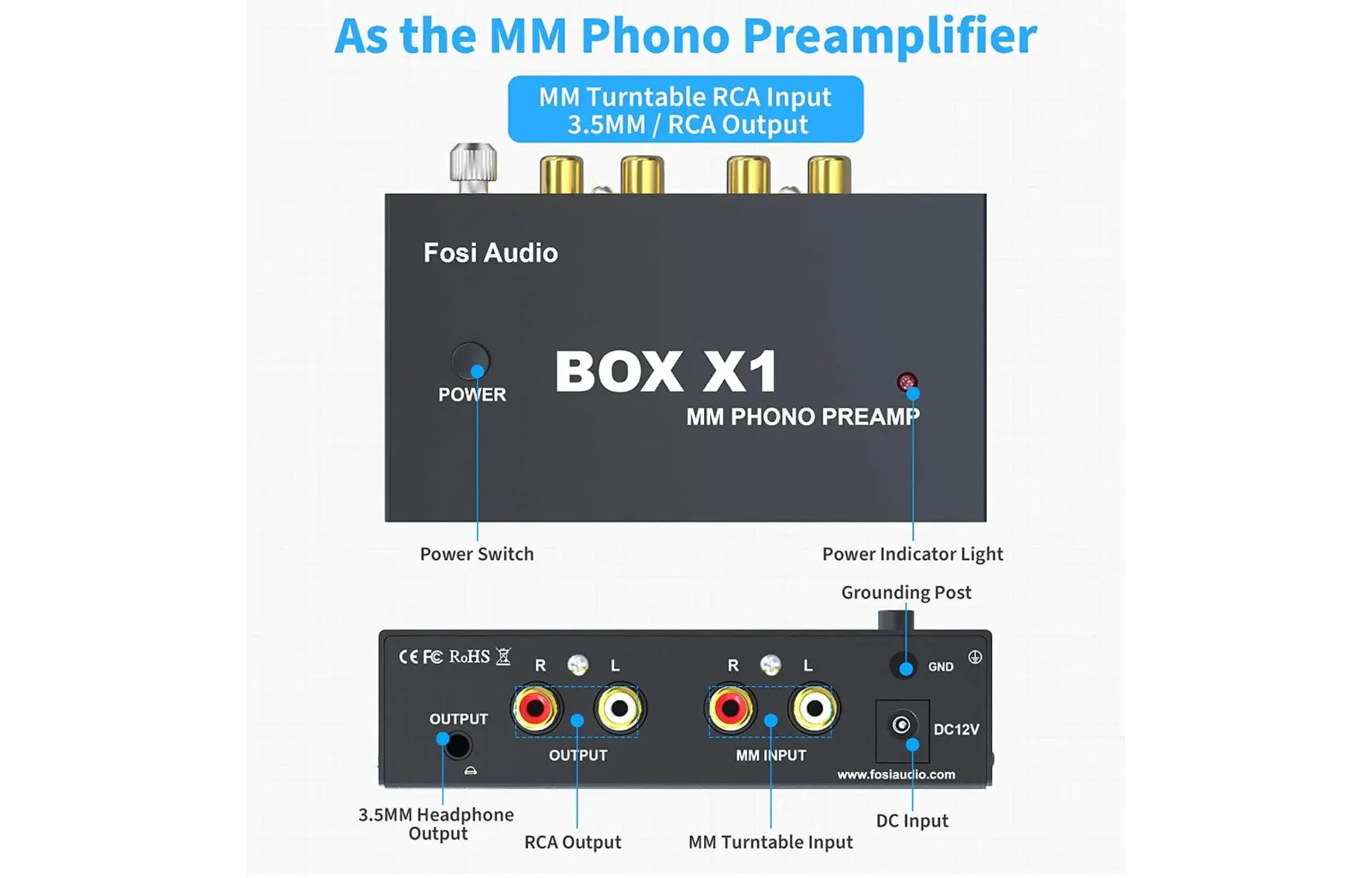 Fosi Audio BOX X1 MM Phono előerősítő