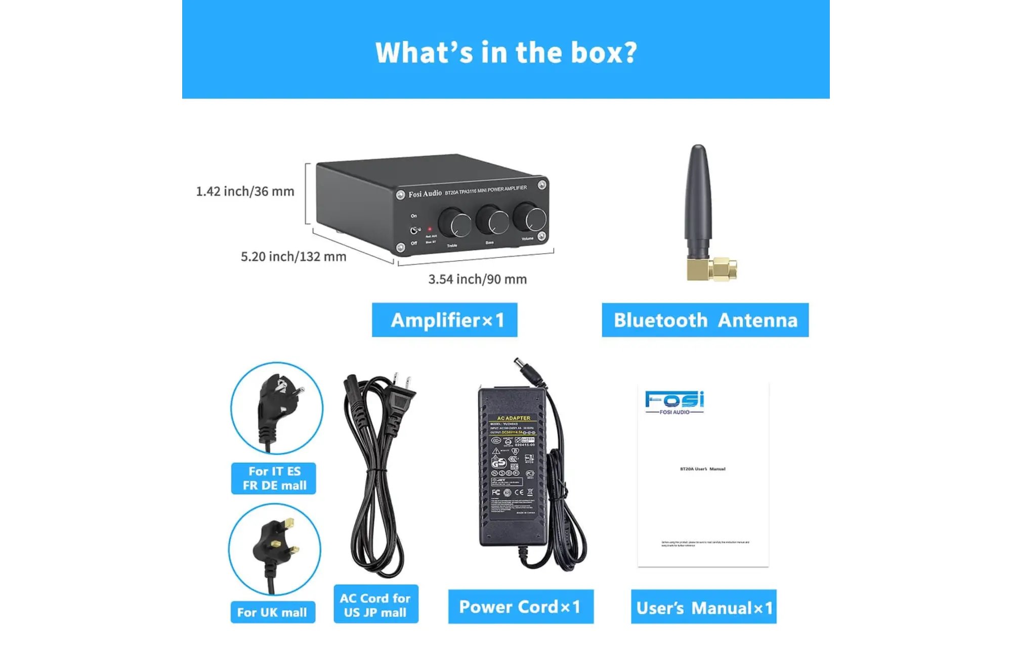 Fosi Audio BT20A Stereo erősítő