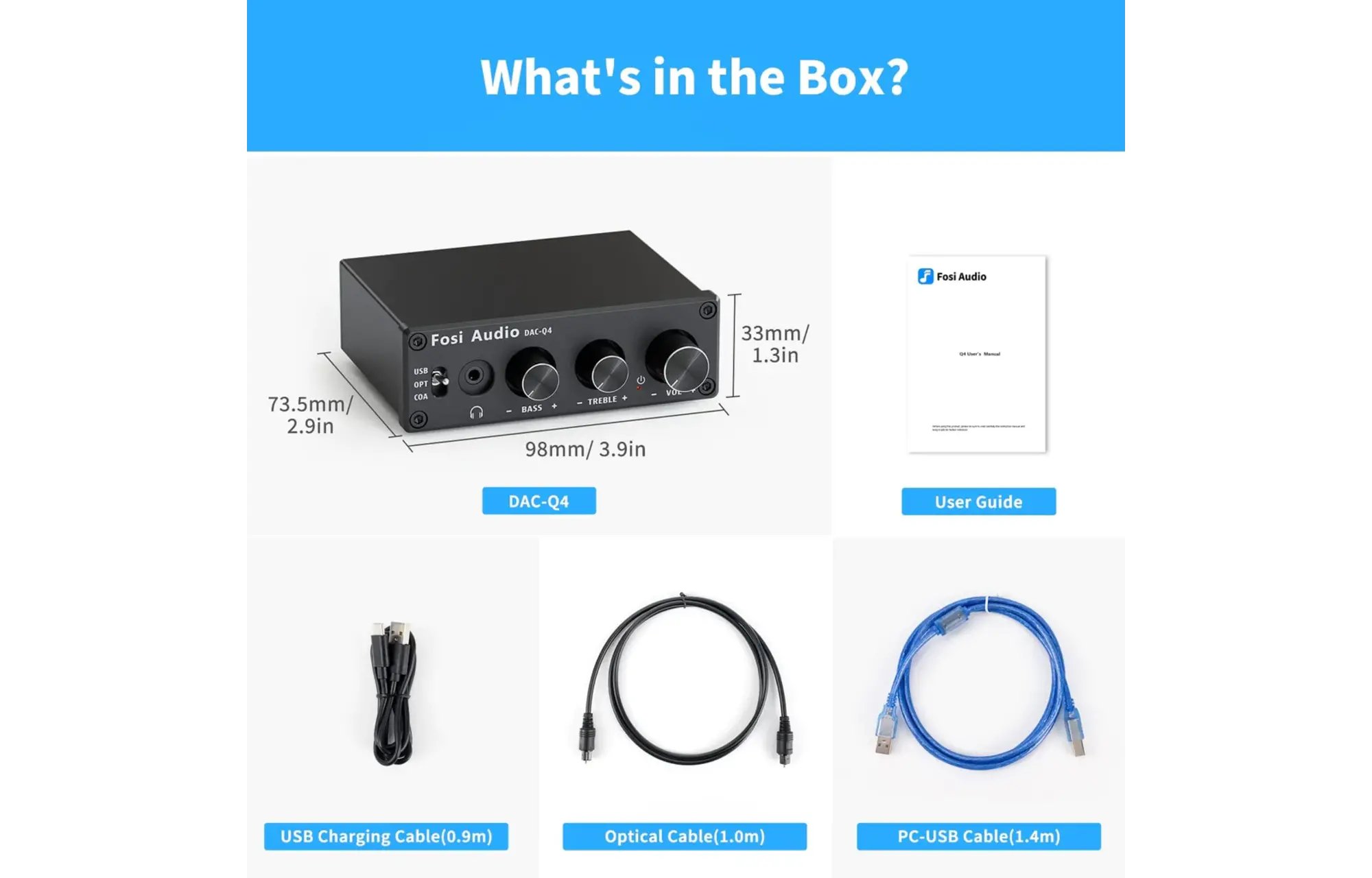 Fosi Audio Q4 Audio DAC & fejhallgató erősítő