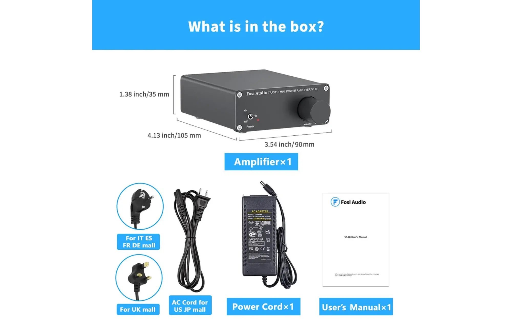 Fosi Audio V1.0 Stereo erősítő