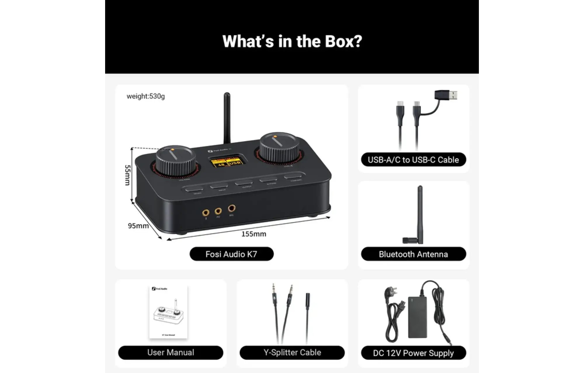 Fosi Audio K7 asztali DAC fejhallgató erősítő