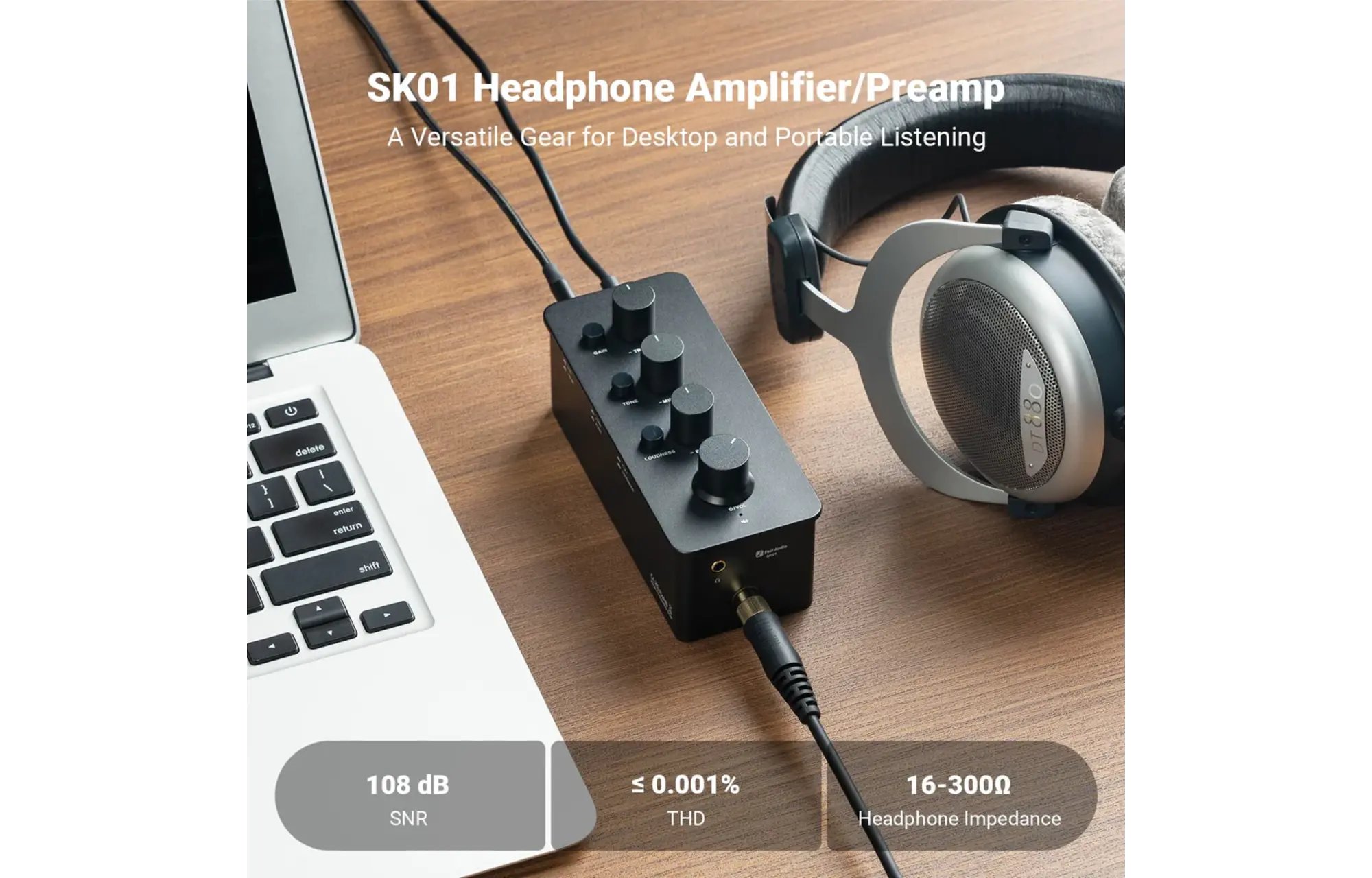 Fosi Audio SK01 fejhallgató-erősítő és előerősítő