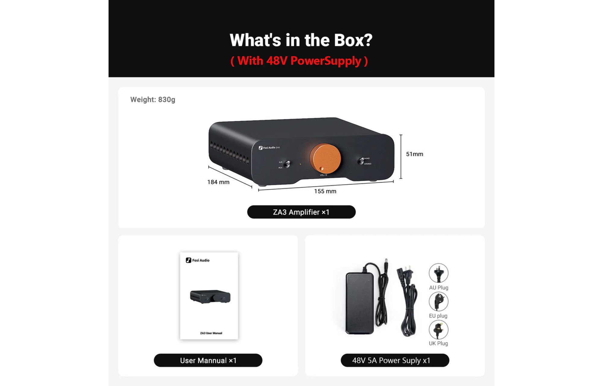 Fosi Audio ZA3 2CH Mono erősítő