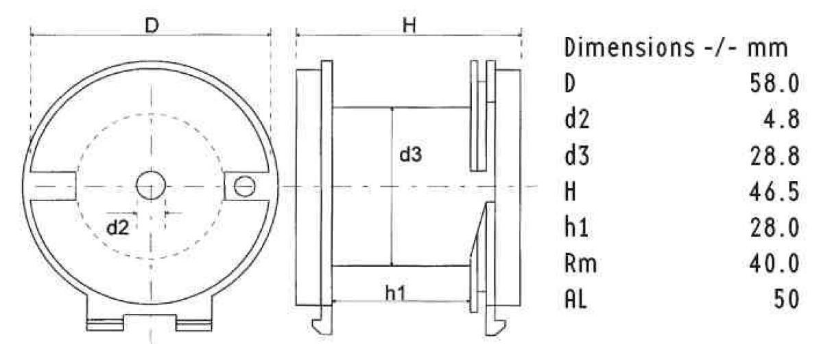 Intertechnik Ferrobar orsós ferritmagos tekercs – 1,50 mH | HQ58 | DCR 0,07 Ω | Cu 1,60 mm | ±5.0%