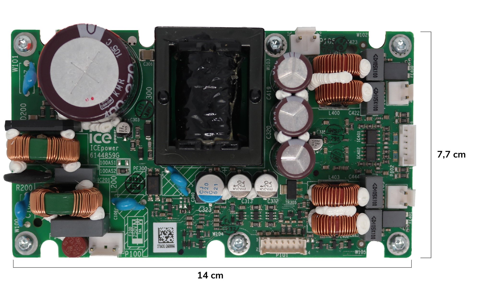 ICEpower 100AS1 erősítő modul integrált univerzális hálózati tápegységgel