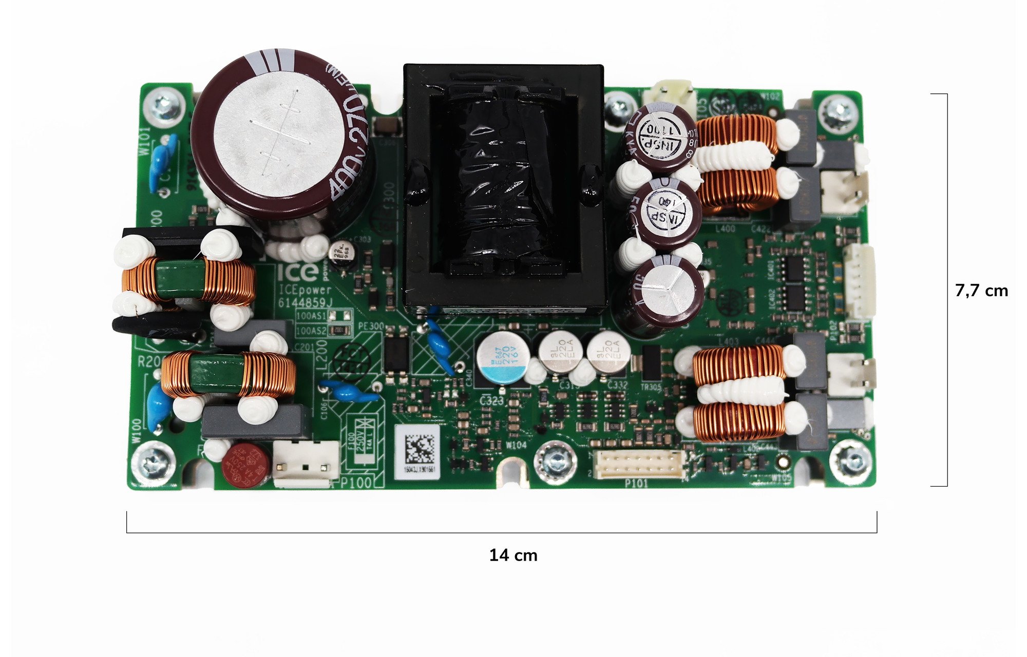 ICEpower 100AS2 erősítő modul integrált univerzális hálózati tápegységgel