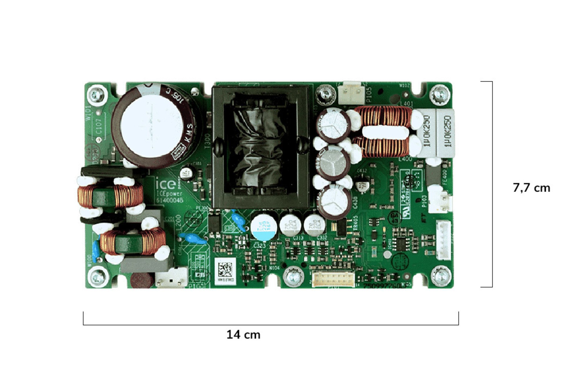 ICEpower 200AS1 erősítőmodul integrált univerzális hálózati tápegységgel