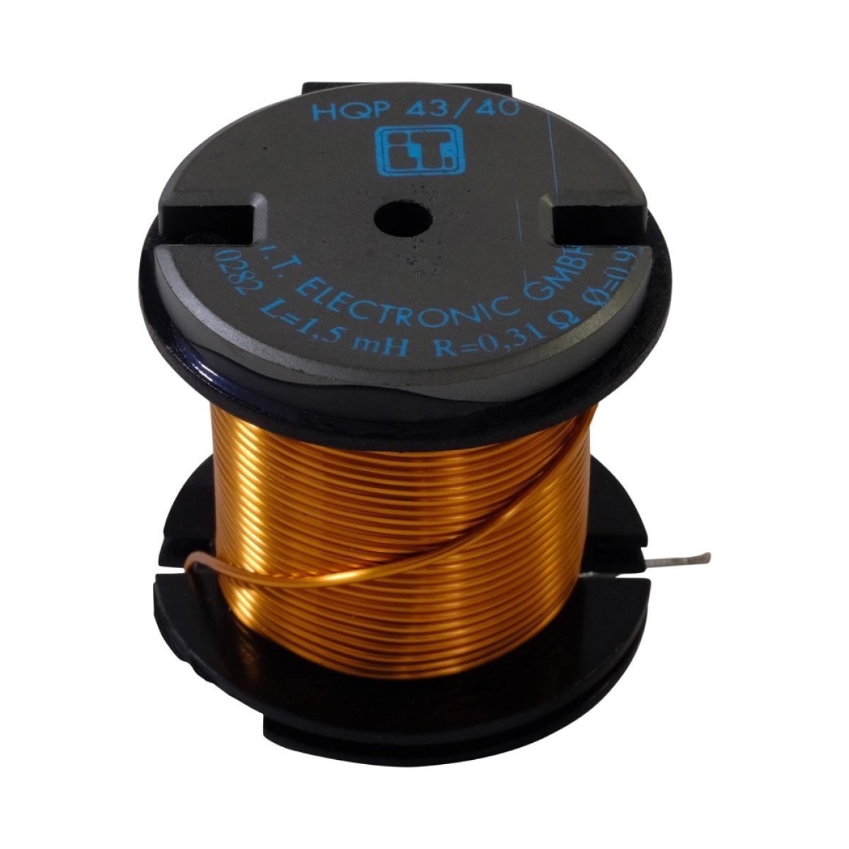 Intertechnik Ferrobar gomba ferritmagos tekercs – 1,80 mH | HQP43 | DCR 0,34 Ω | Cu 0,95 mm | ±5.0%