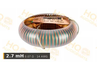 Jantzen Audio 000-6105 | 2.7 mH | 0.07 Ω | 5% | 14 AWG | C-Coil Toroidal Coil