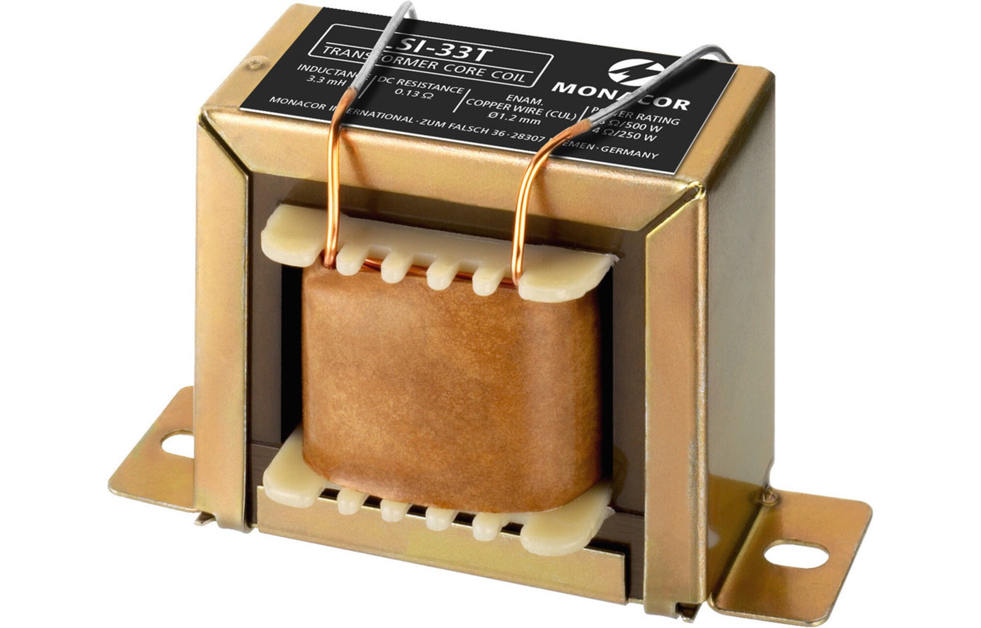 Monacor LSI-33T | 3,3 mH | 0,13 ohm | 5% | 18 AWG