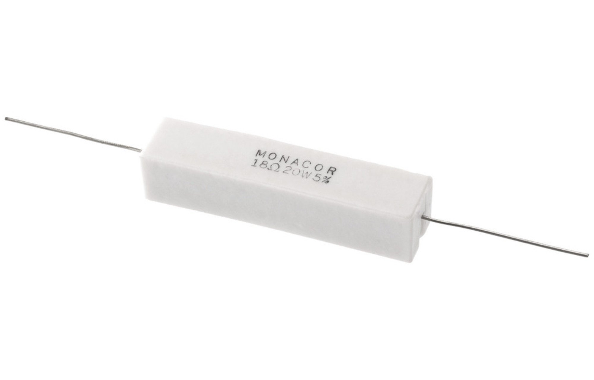 Monacor LSR-180/20 | 18 ohm | 20 W | 5% | nagyteljesítményű kerámiaellenállás