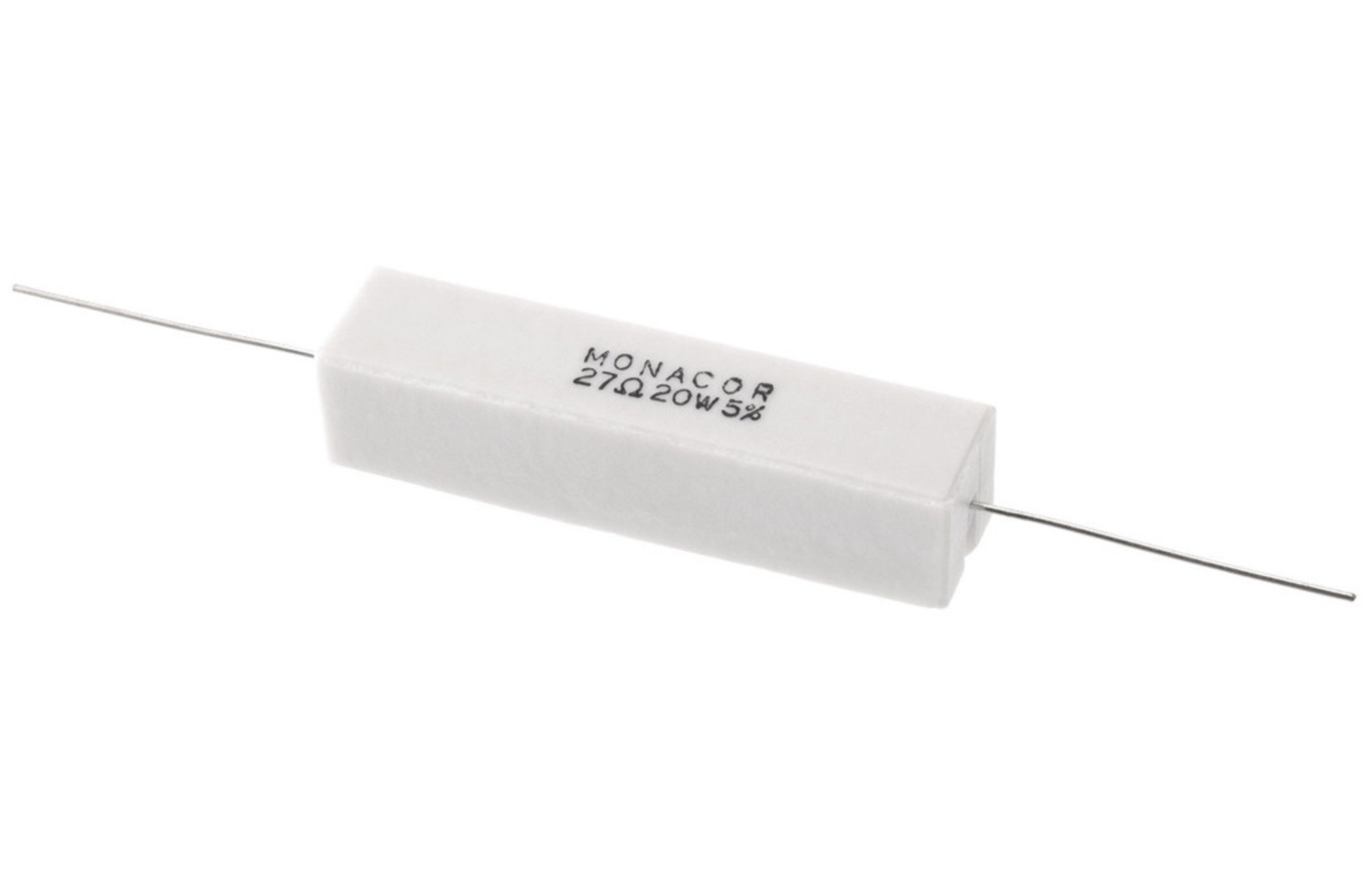Monacor LSR-270/20 | 27 ohm | 20 W | 5% | nagyteljesítményű kerámiaellenállás