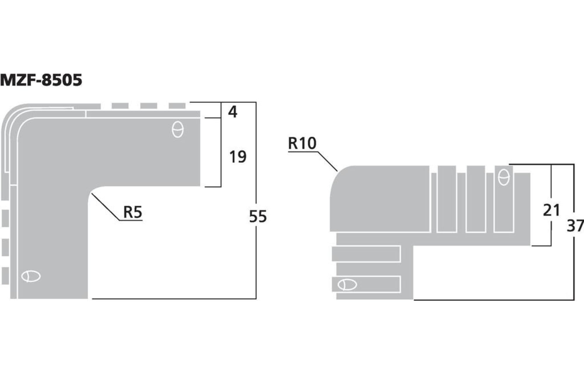 Monacor MZF-8505 PVC műanyag sarok