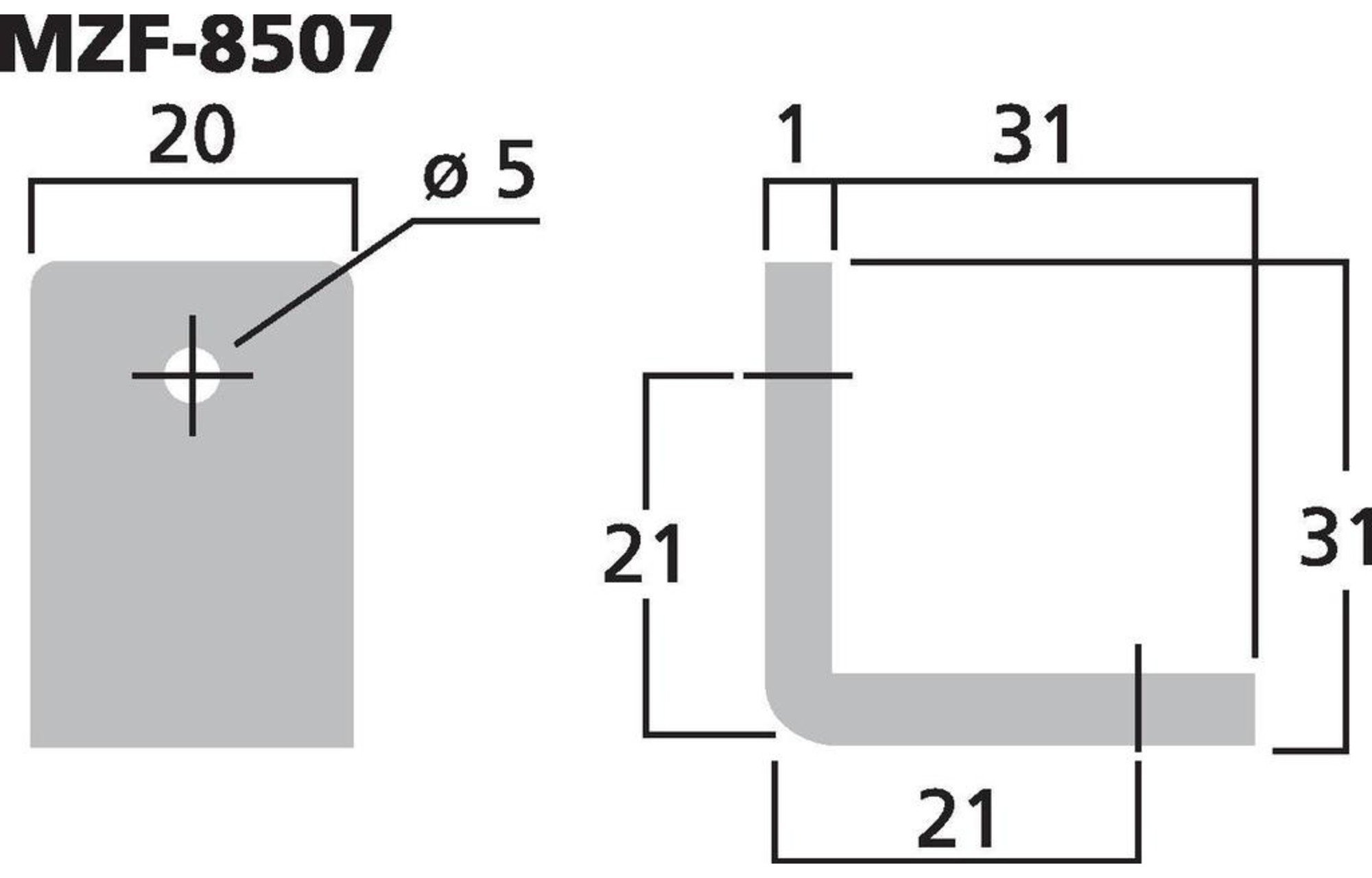 Monacor MZF-8507 Fém sarok | Kicsi