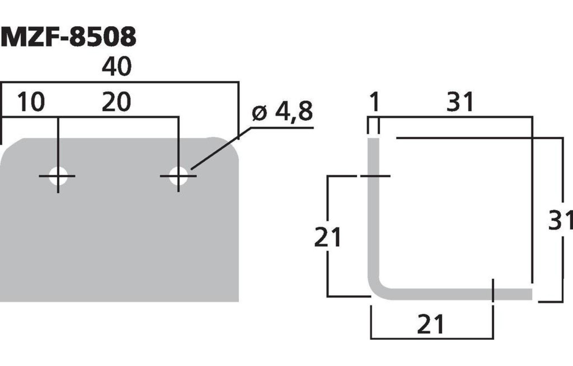 Monacor MZF-8508 Fém sarok | Nagy