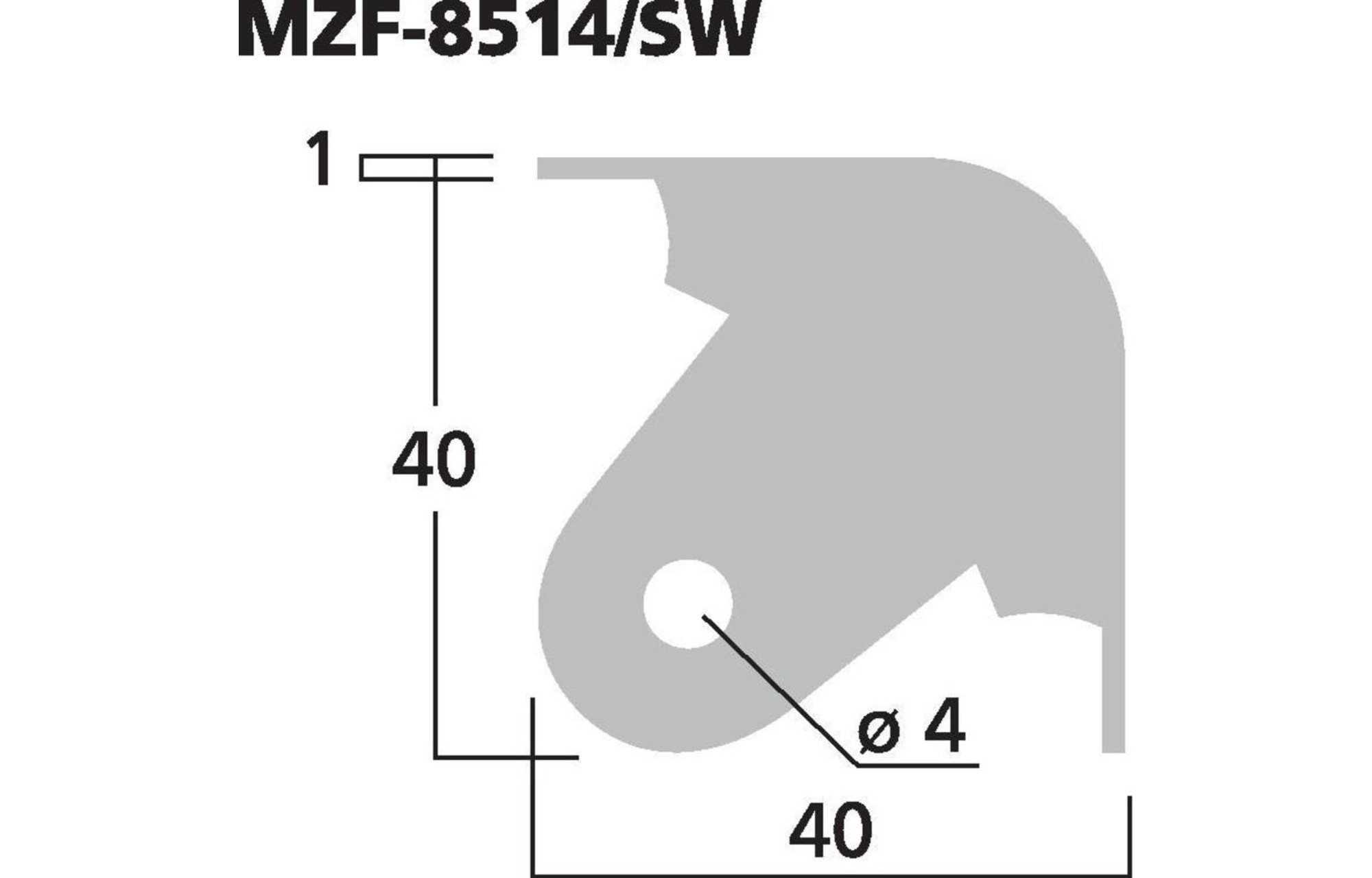 Monacor MZF-8514/SW Fém sarok 3 lábbal