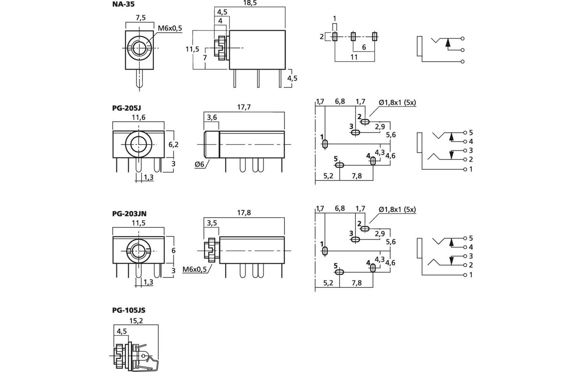 Monacor PG-203JN 3.5 mm Panel Jack