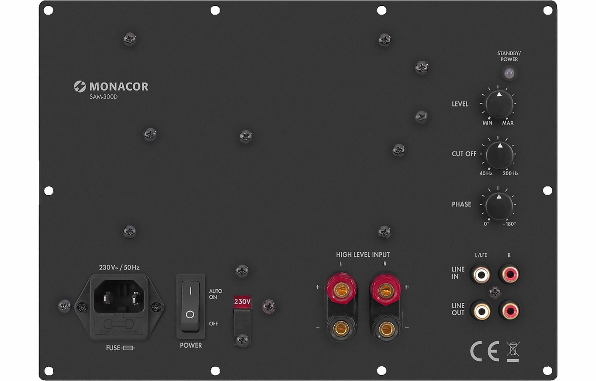Monacor SAM-300D submélysugárzó Panelerősítő