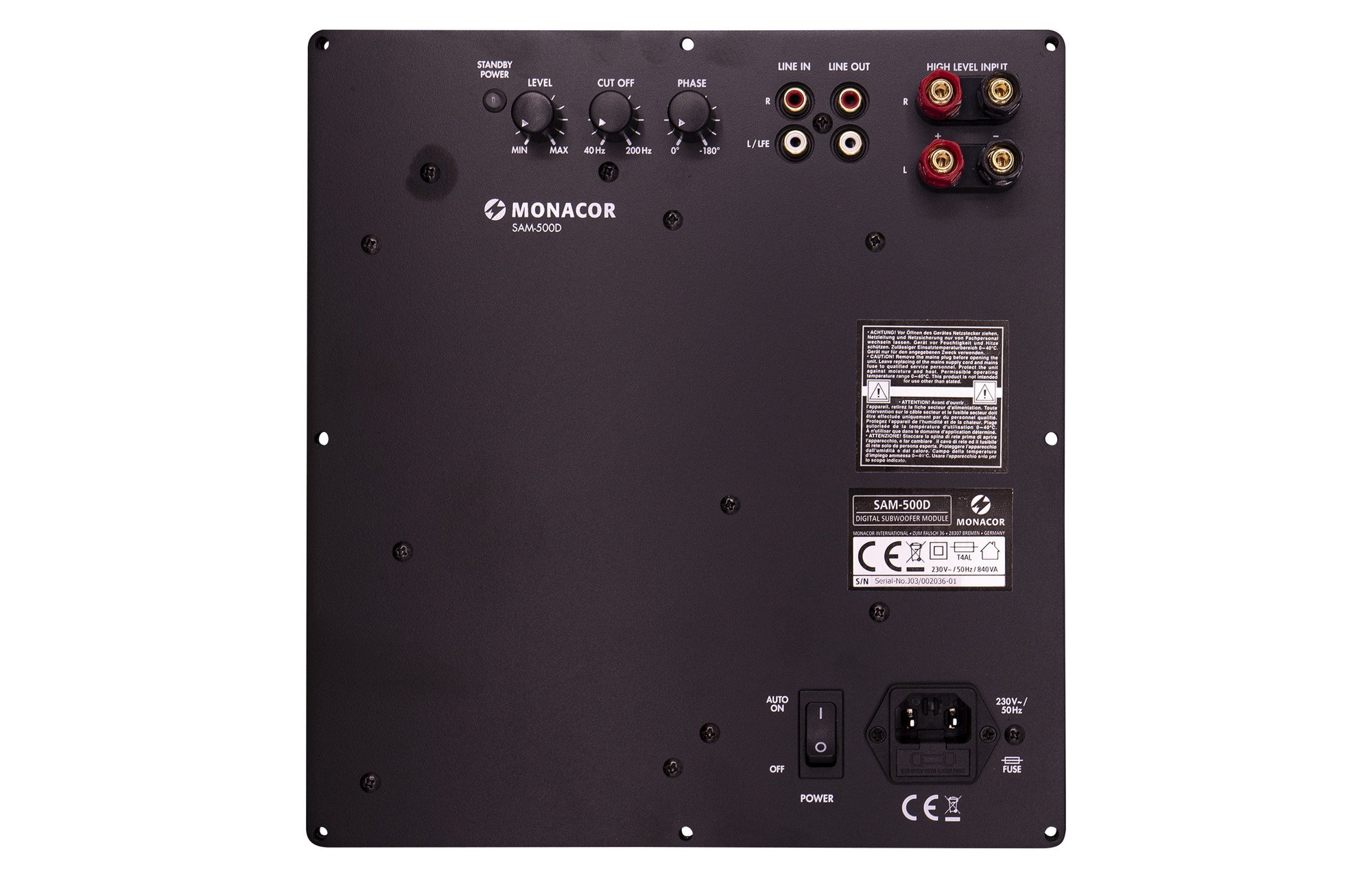 Monacor SAM-500D submélysugárzó Panelerősítő