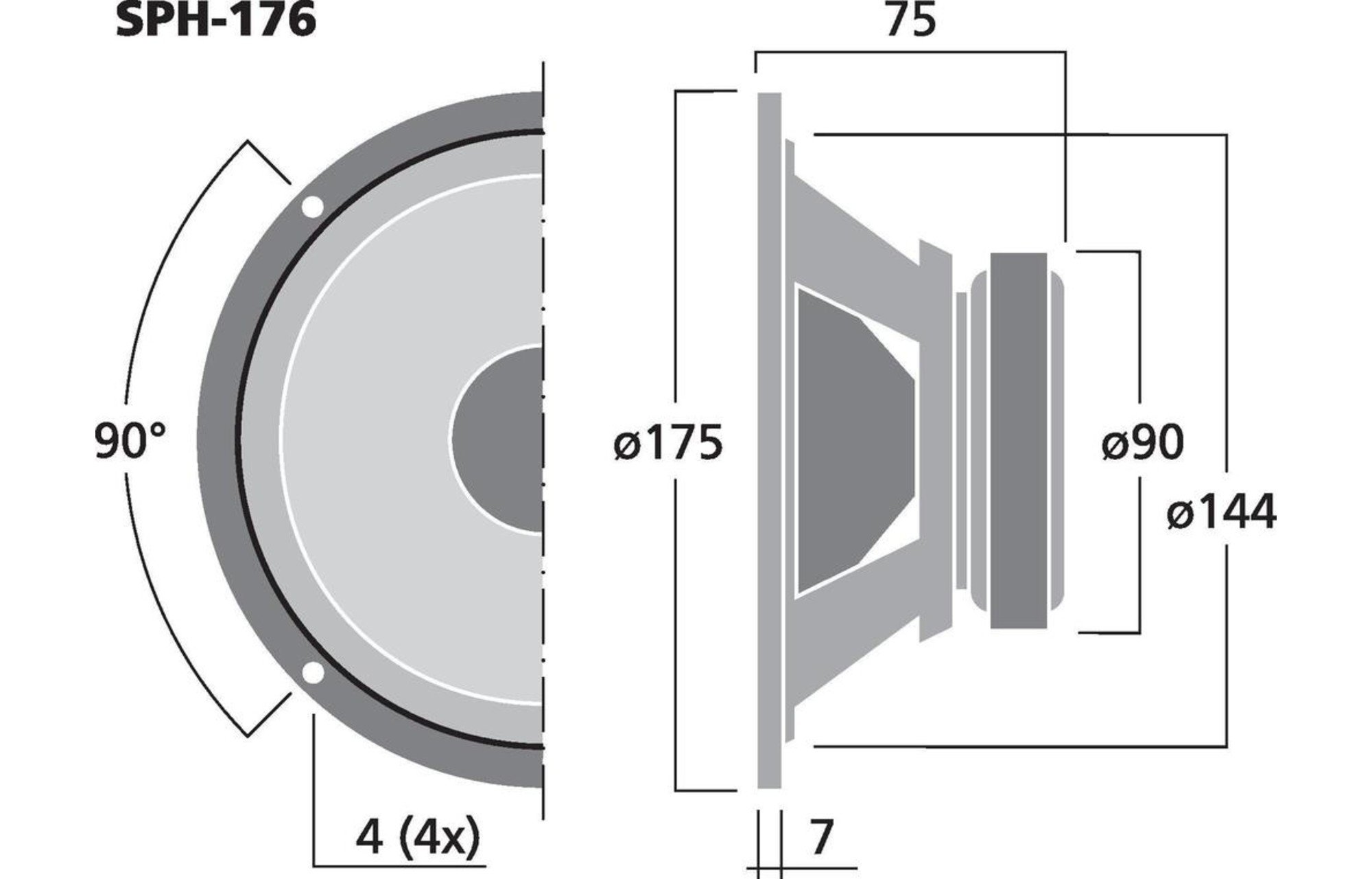 Monacor SPH-176 High-quality hi-fi bass-középsugárzó hangszóró 6.75"