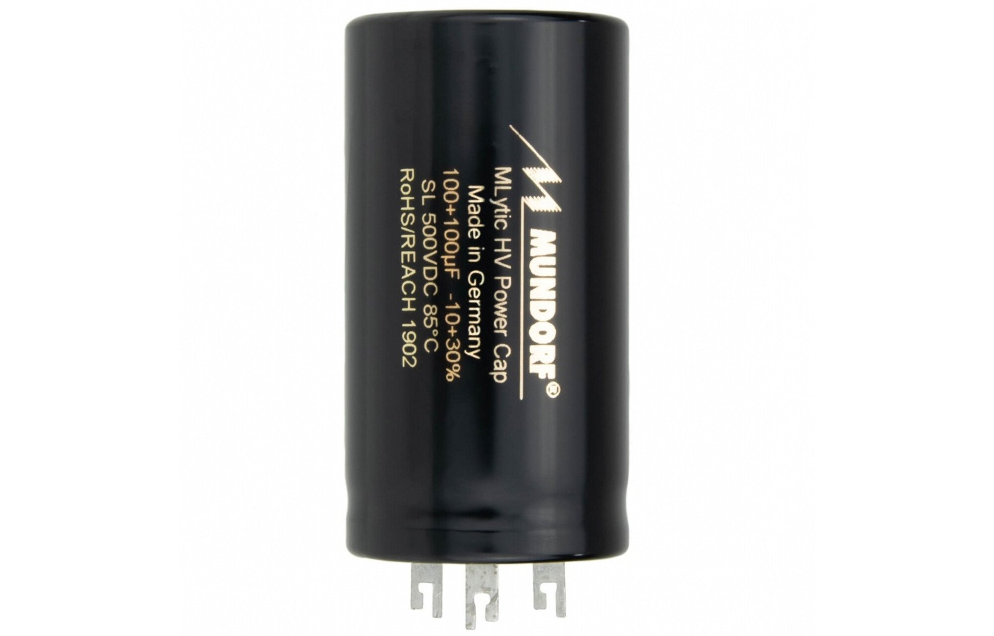 Mundorf MLSL500-50+50 | 50 + 50 µF | 20% | 500 V | Mlytic HV Power Capacitor DIN csatlakozóval