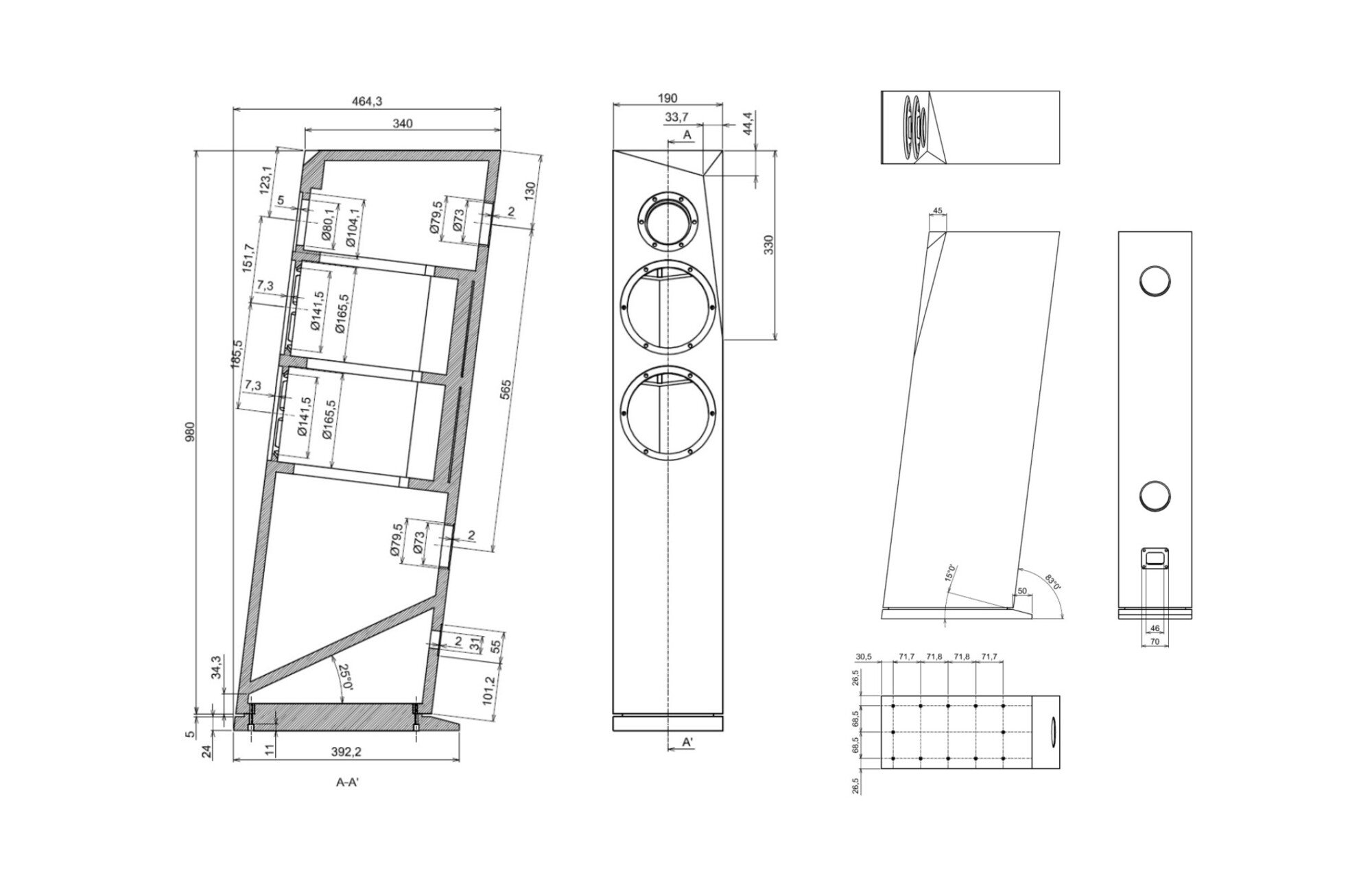 SB Acoustics RINJANI TX Fekete magasfényű toronyhangszóró készlet TeXtreme meghajtókkal