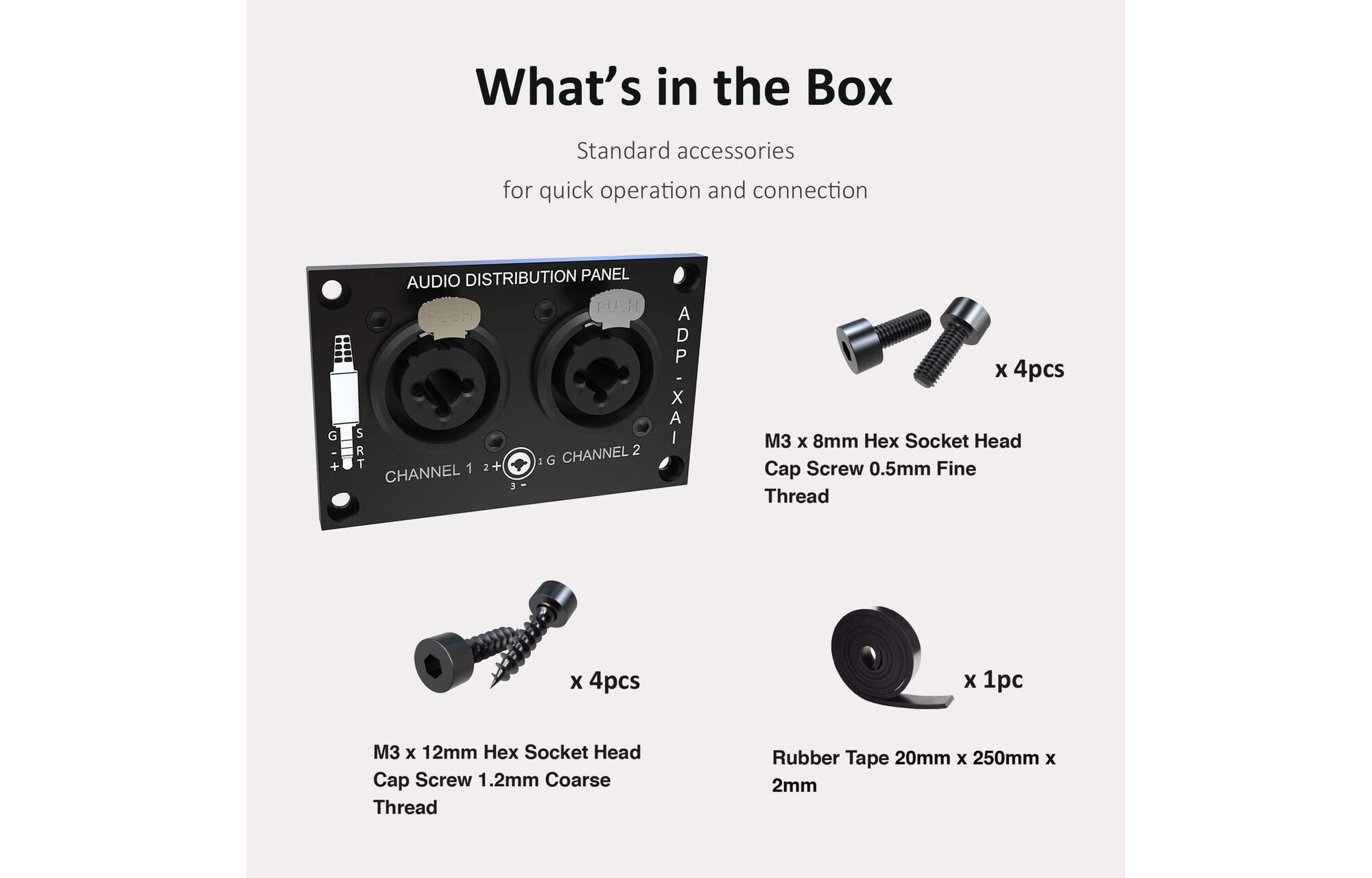 Sure Electronics AA-AA11432 ADP-XAI analóg bemeneti audio elosztó panel XLR / 6,35mm 1/4" TRS sztereó csatlakozóval