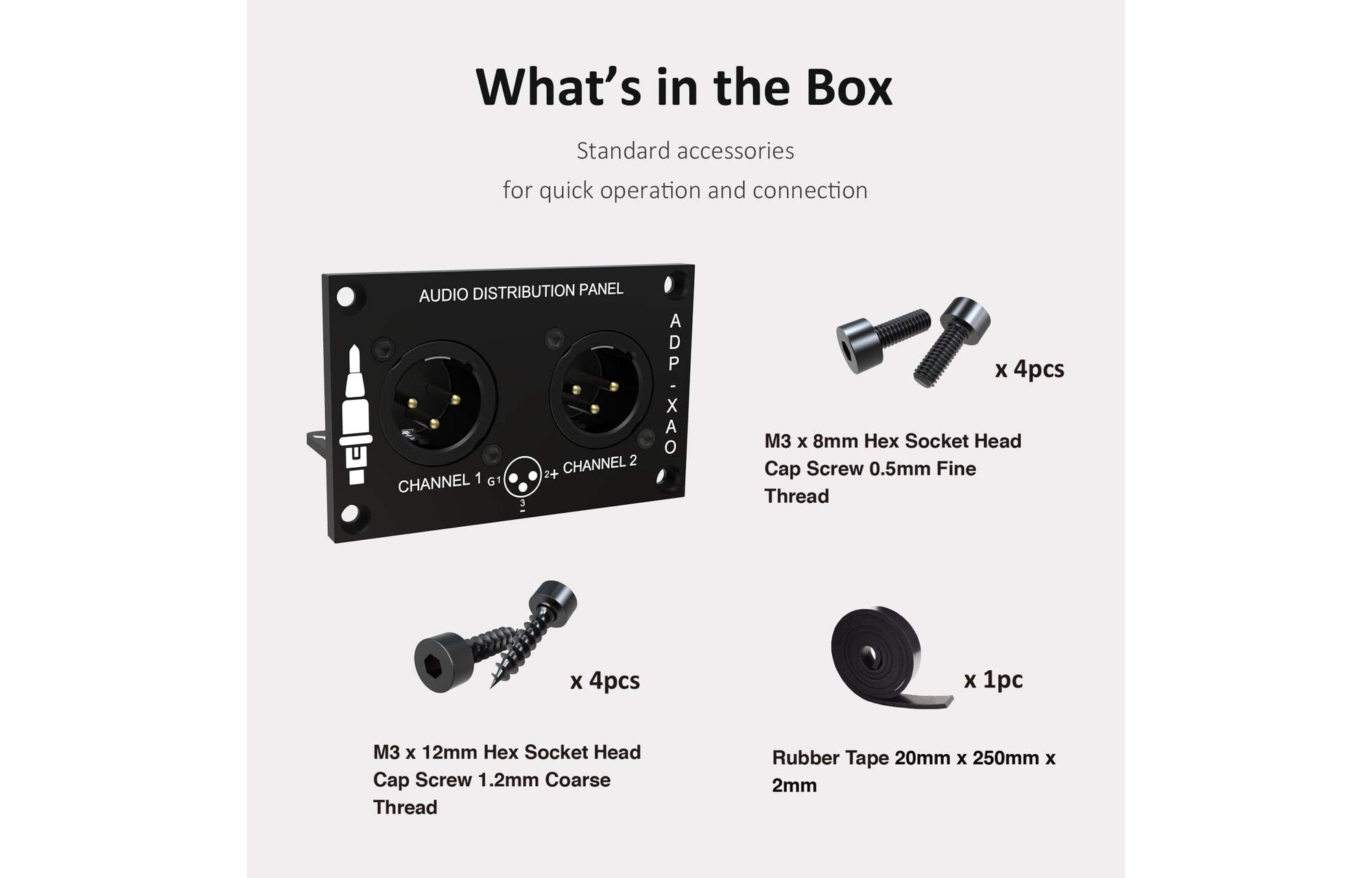 Sure Electronics AA-AA11433 ADP-XAO analóg kimeneti audio elosztó panel XLR 4mm alumínium