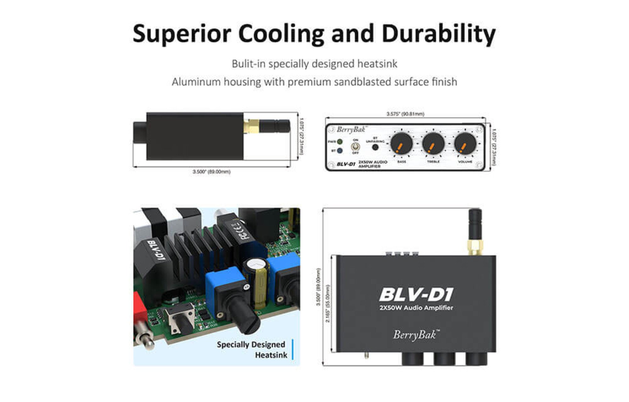 Biztos elektronika Biztos elektronika BerryBak BLV-D1 erősítő w/ Bluetooth