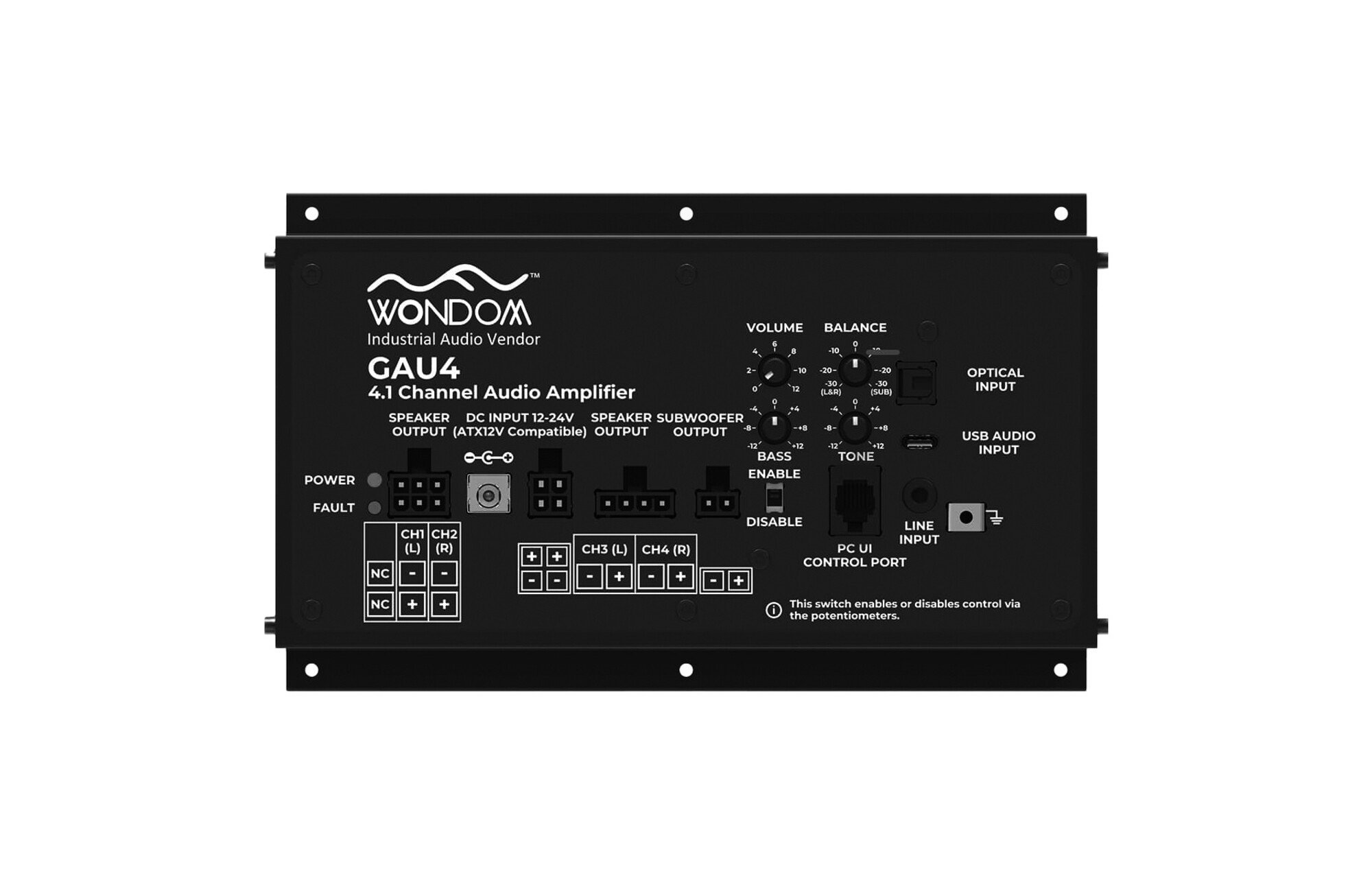 Sure Electronics AA-AS43112 GAU4 4x50W + 1x100W 4.1 Gaming erősítő versenyszimulátorhoz