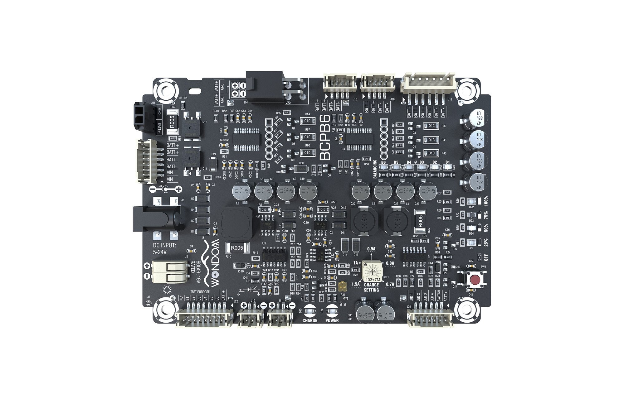 Sure Electronics 6S 18650 5-24V bemeneti lítium akkumulátor töltő és védelmi kártya BCPB6