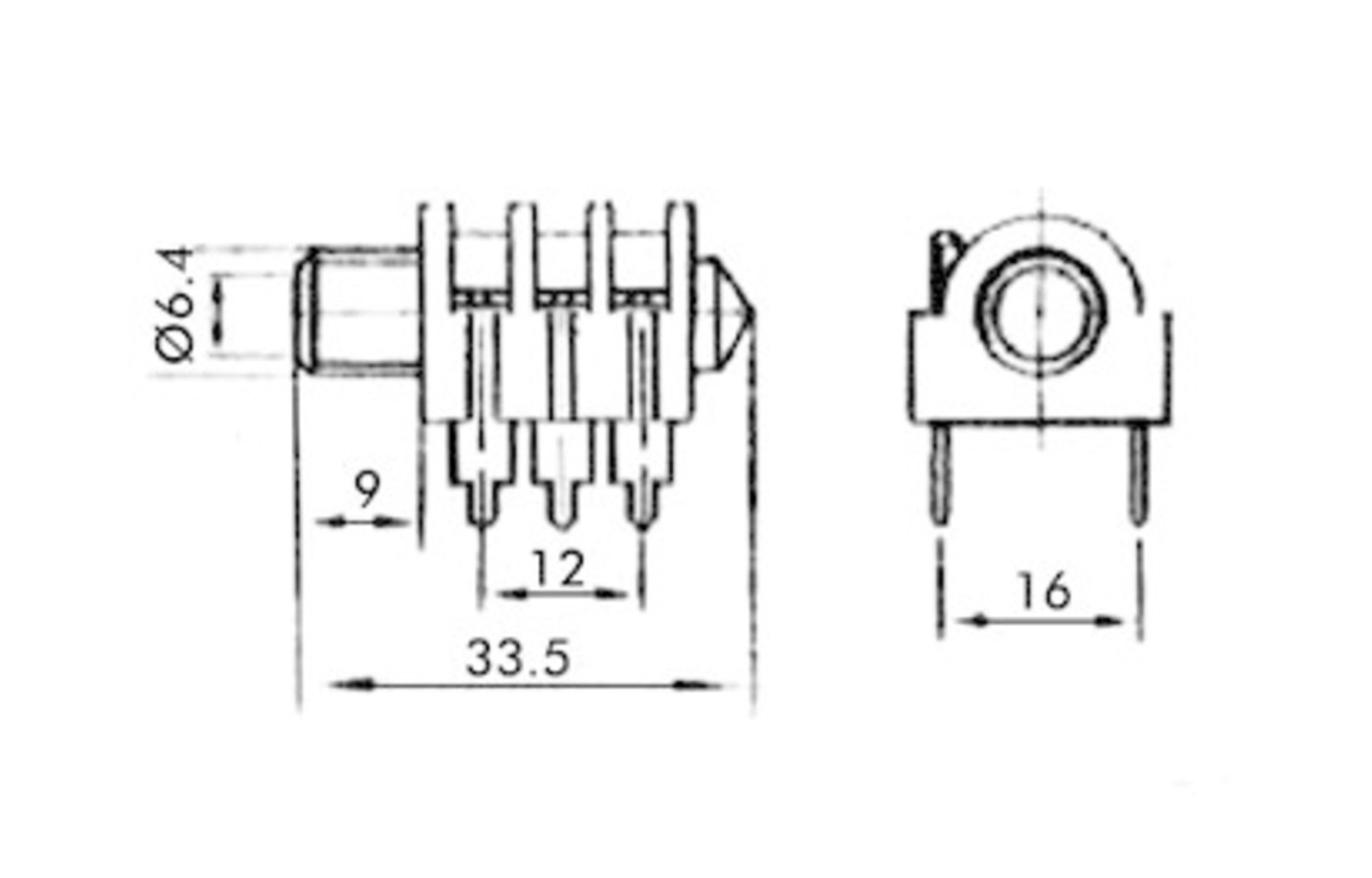 Velleman 6,35 mm-es jack csatlakozó, zárt áramkörű, sztereo