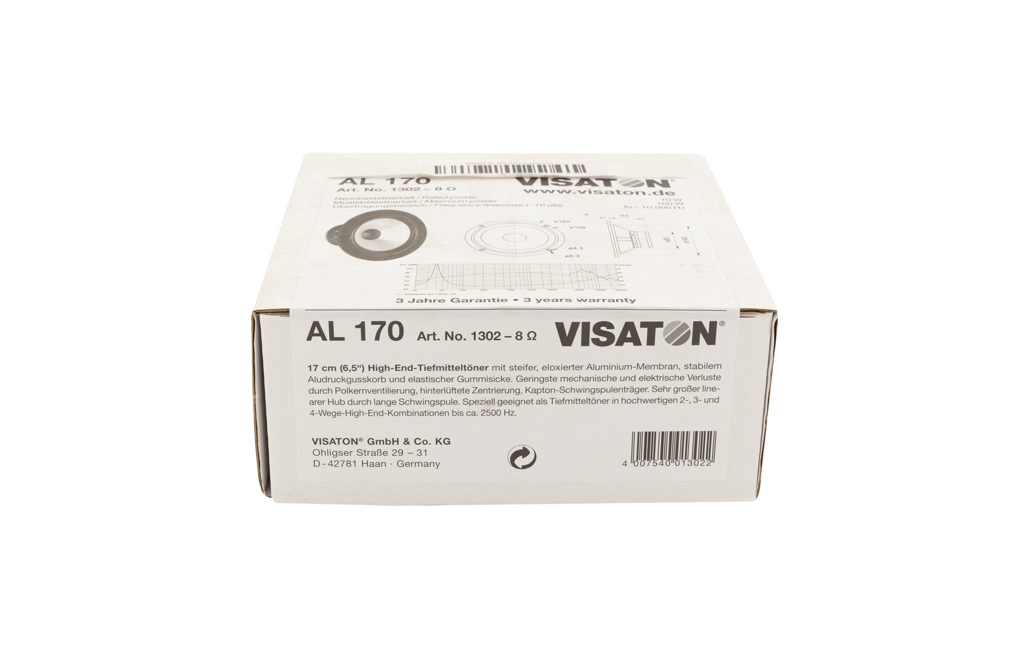 Visaton AL 170 6.5" High-End mélysugárzó 8 Ohm