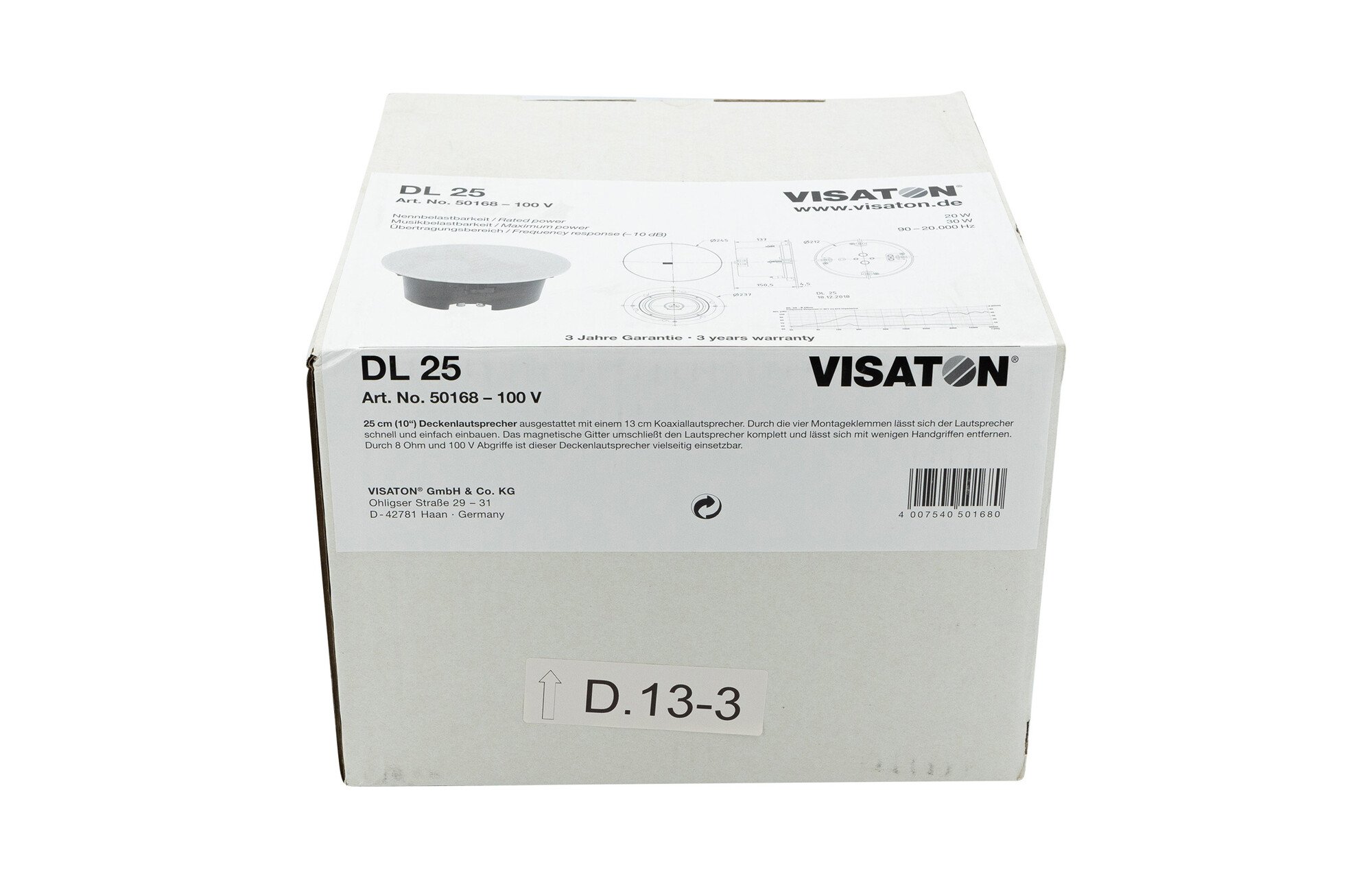 Visaton DL 25  25.4cm 100V mennyezeti hangszóró