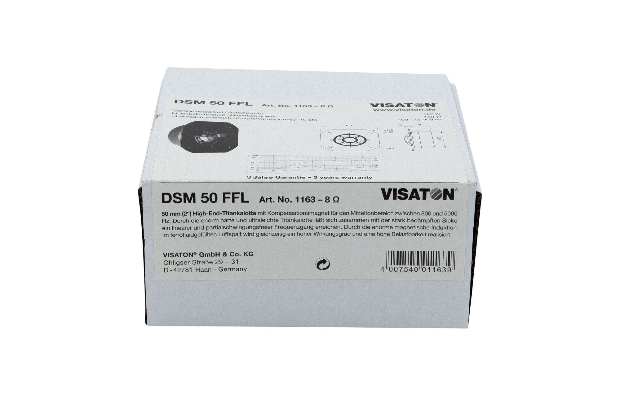 Visaton DSM 50 FFL 2" High-End Titanium középdóm 8 Ohm
