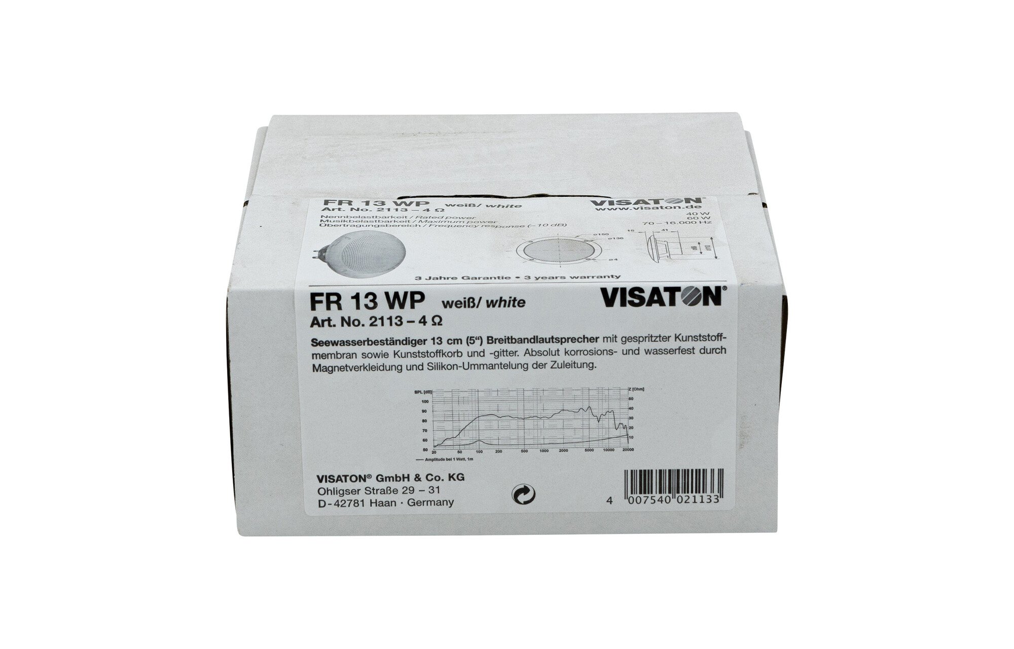 Visaton FR 13 WP - 4 Outdoor szélessávú hangszóró | fehér