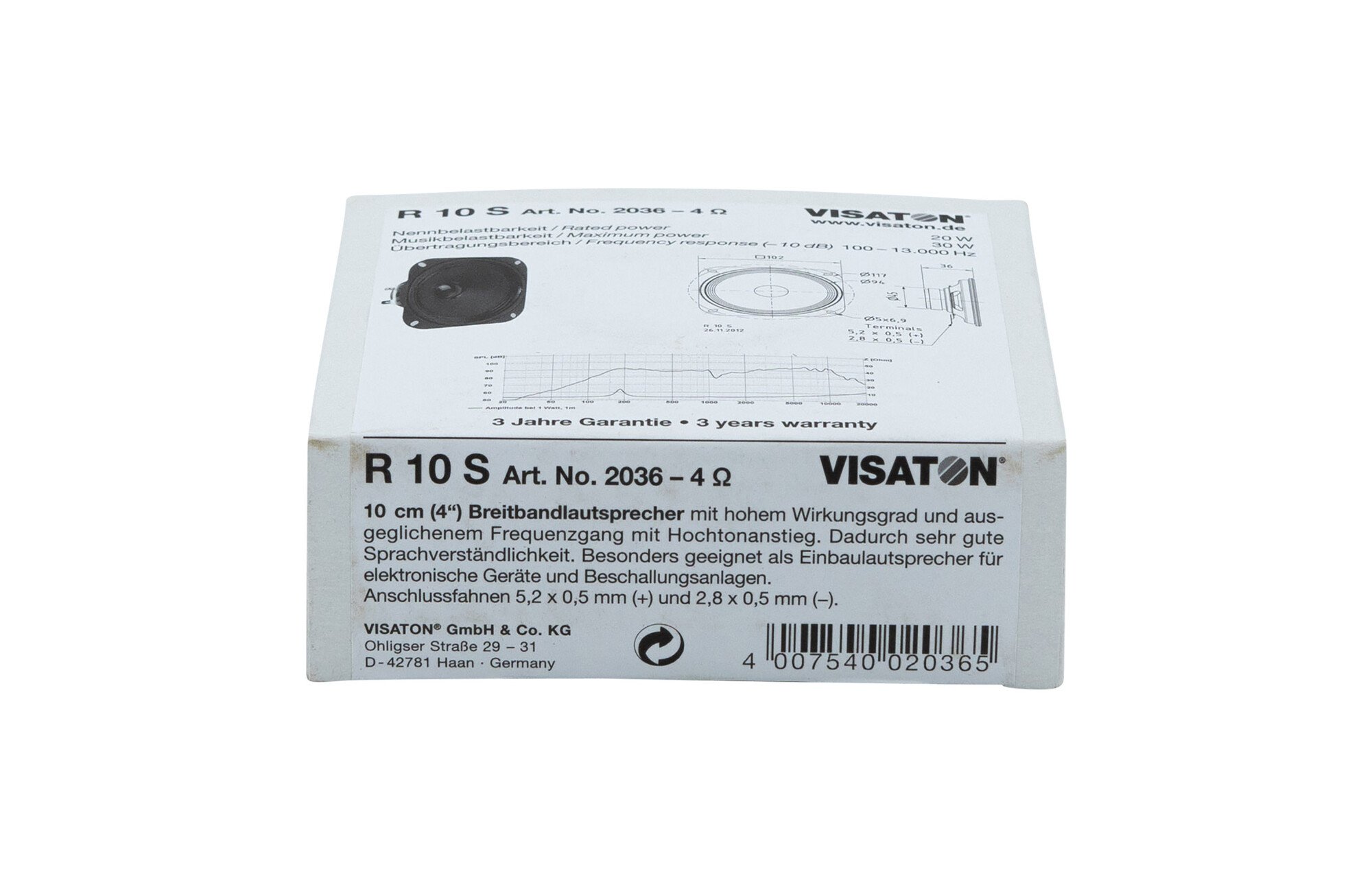 Visaton R 10 S - 4 4" szélessávú hangszóró 4 Ohm