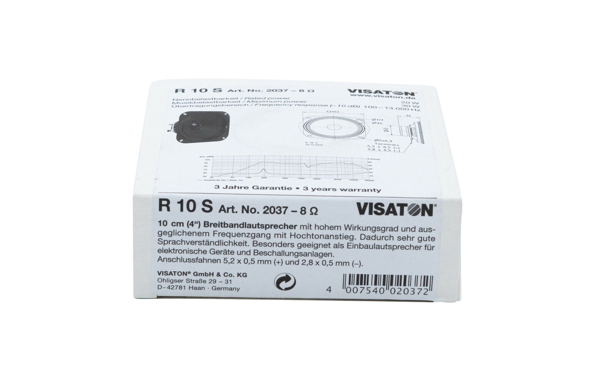 Visaton R 10 S - 8 4" szélessávú hangszóró 8 Ohm