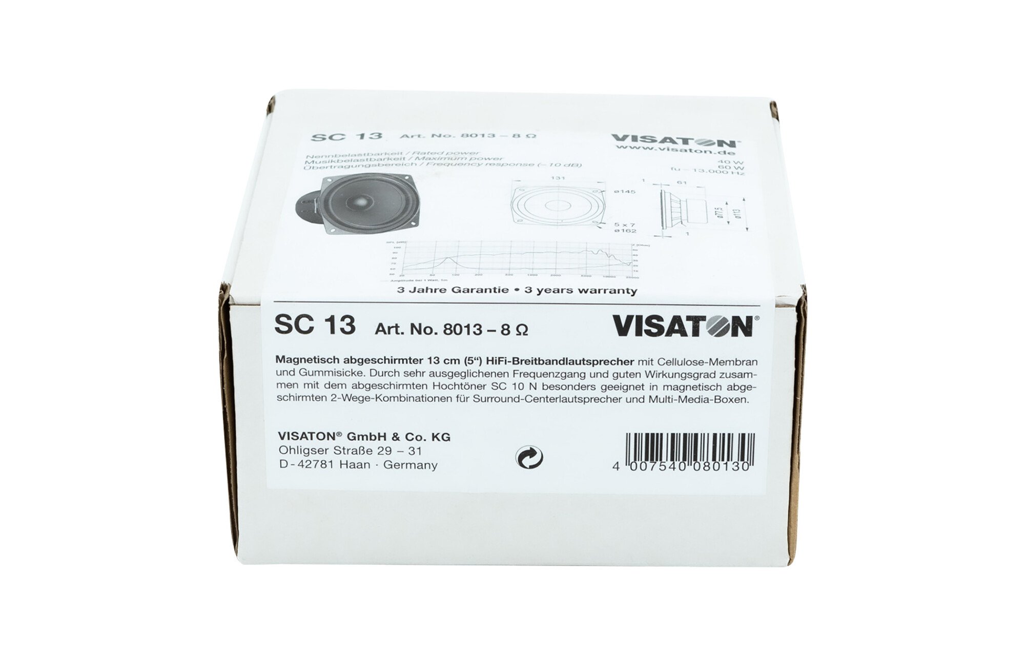 Visaton SC 13 5" HiFi szélessávú meghajtó 8 Ohm