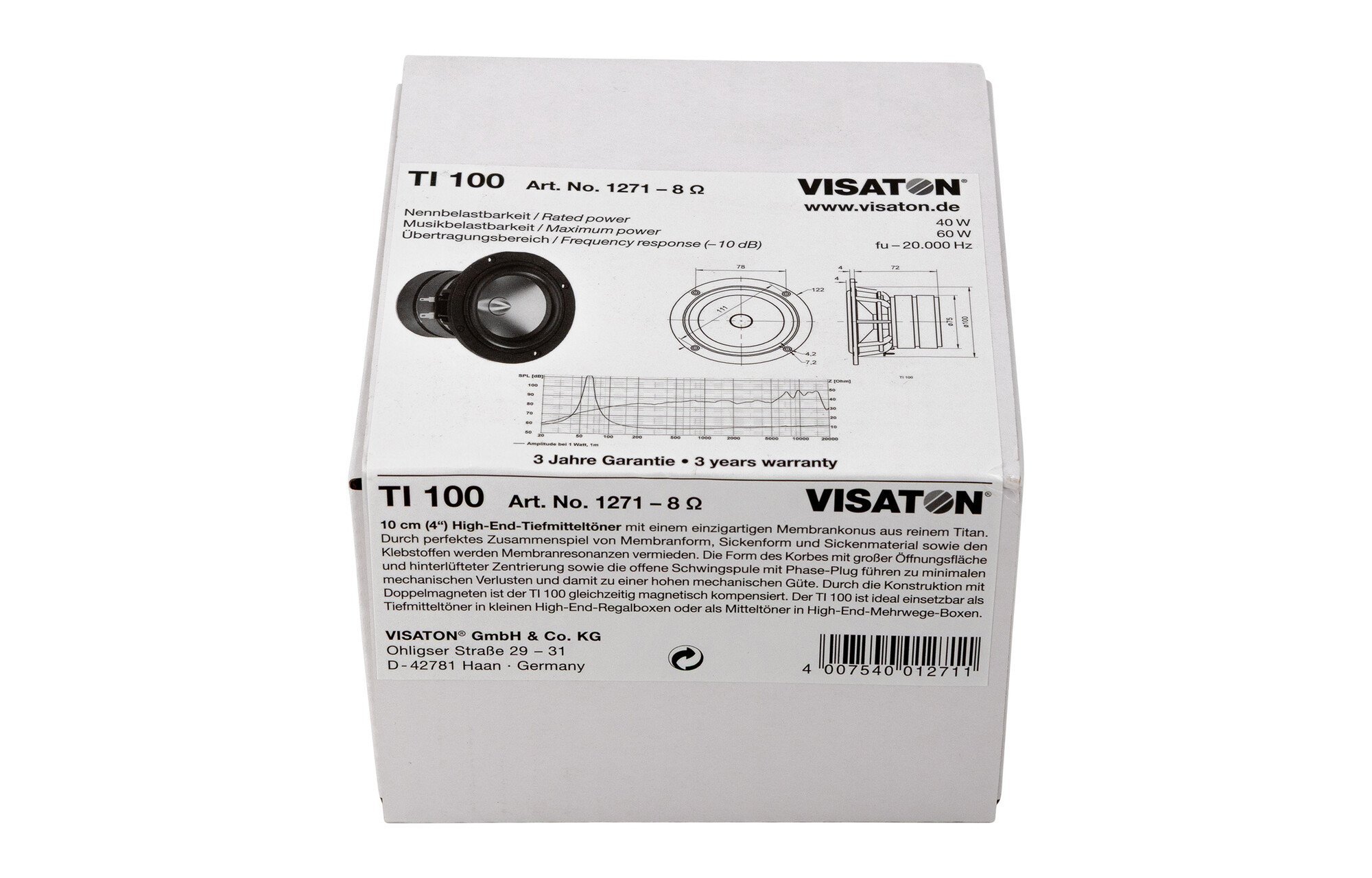 Visaton TI 100 4" High-End középsugárzó meghajtó 8 Ohm