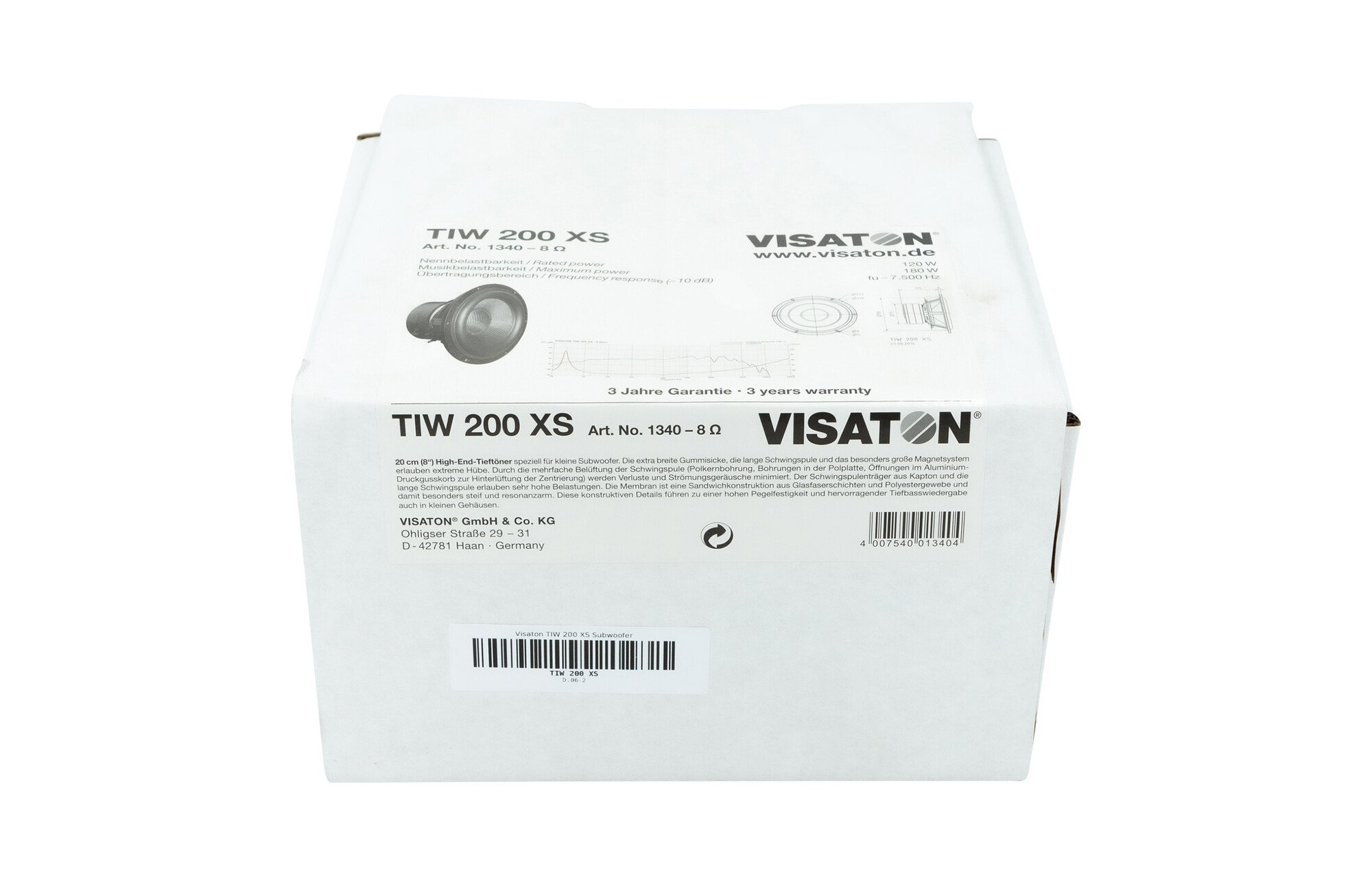 Visaton TIW 200 XS 8"  High-End mélysugárzó 8 Ohm