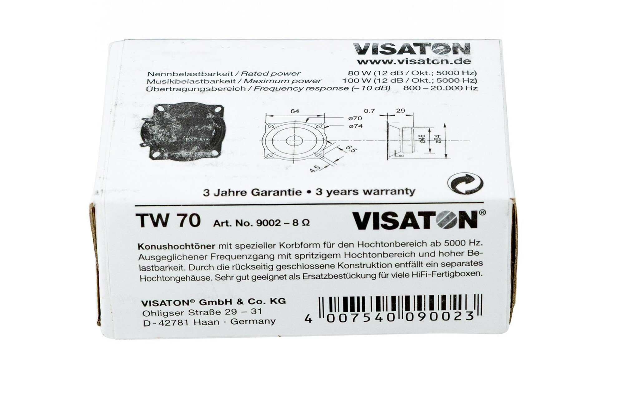 Visaton TW 70 csere kónusz magassugárzó