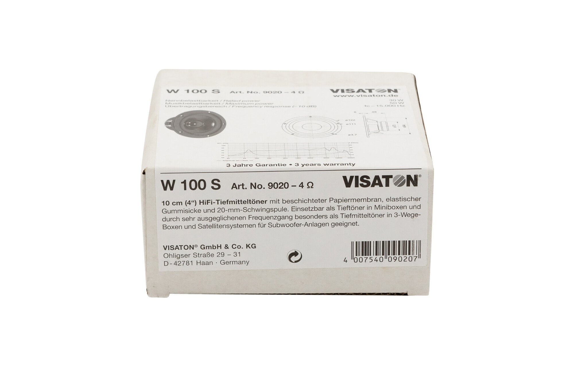 Visaton W 100 S - 4 4" mélysugárzó 4 Ohm