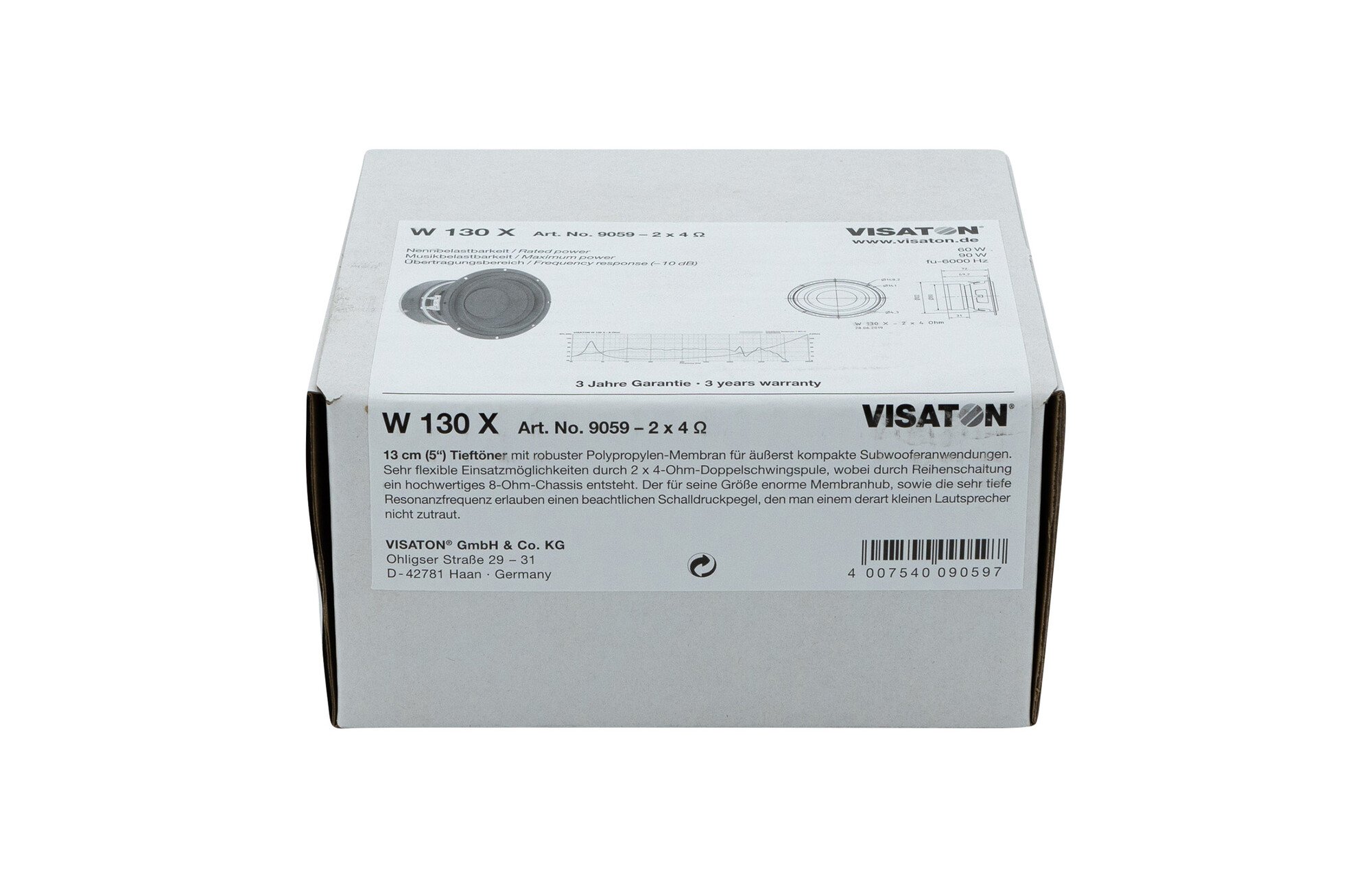 Visaton W 130 X 5" DVC mélysugárzó 4 Ohm